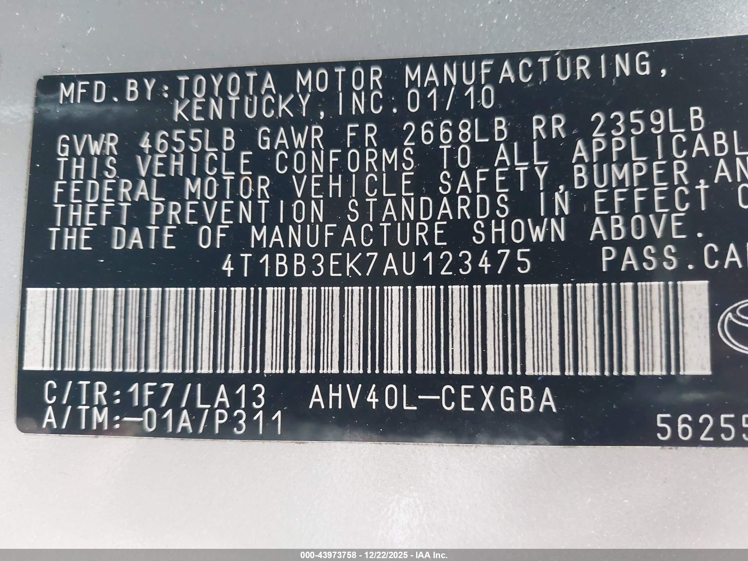 TOYOTA CAMRY image 9