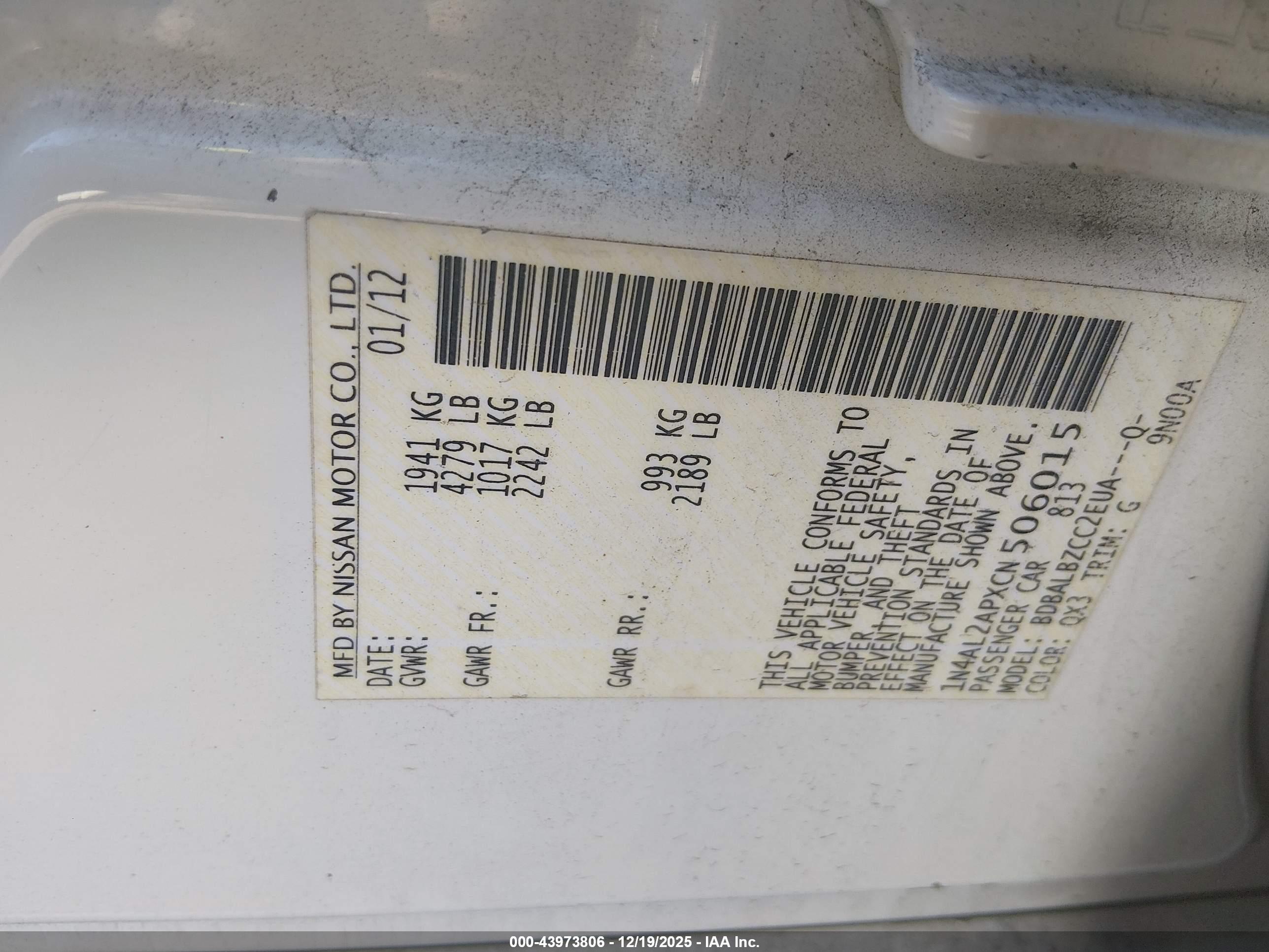 NISSAN ALTIMA image 9