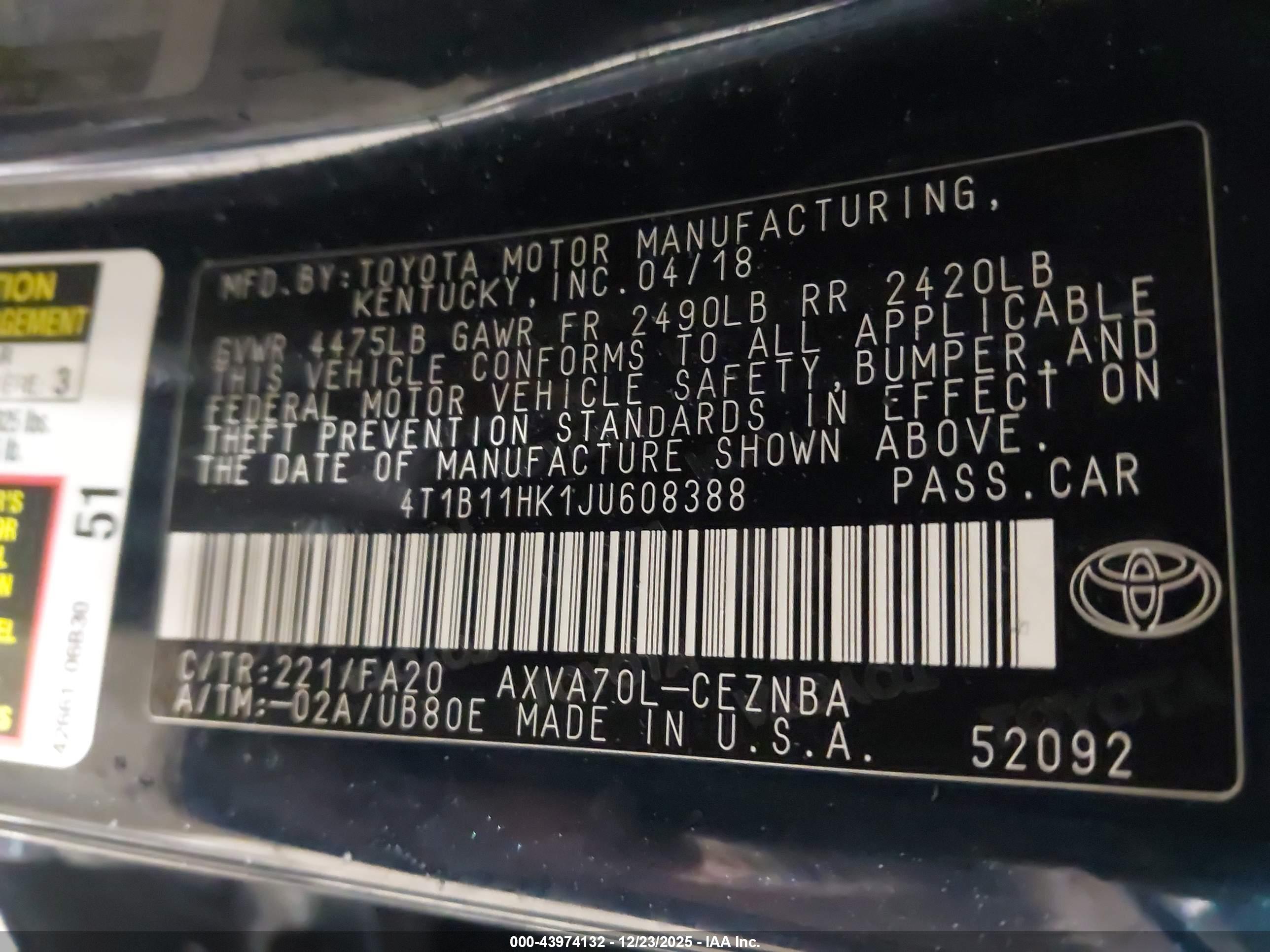 TOYOTA CAMRY image 9
