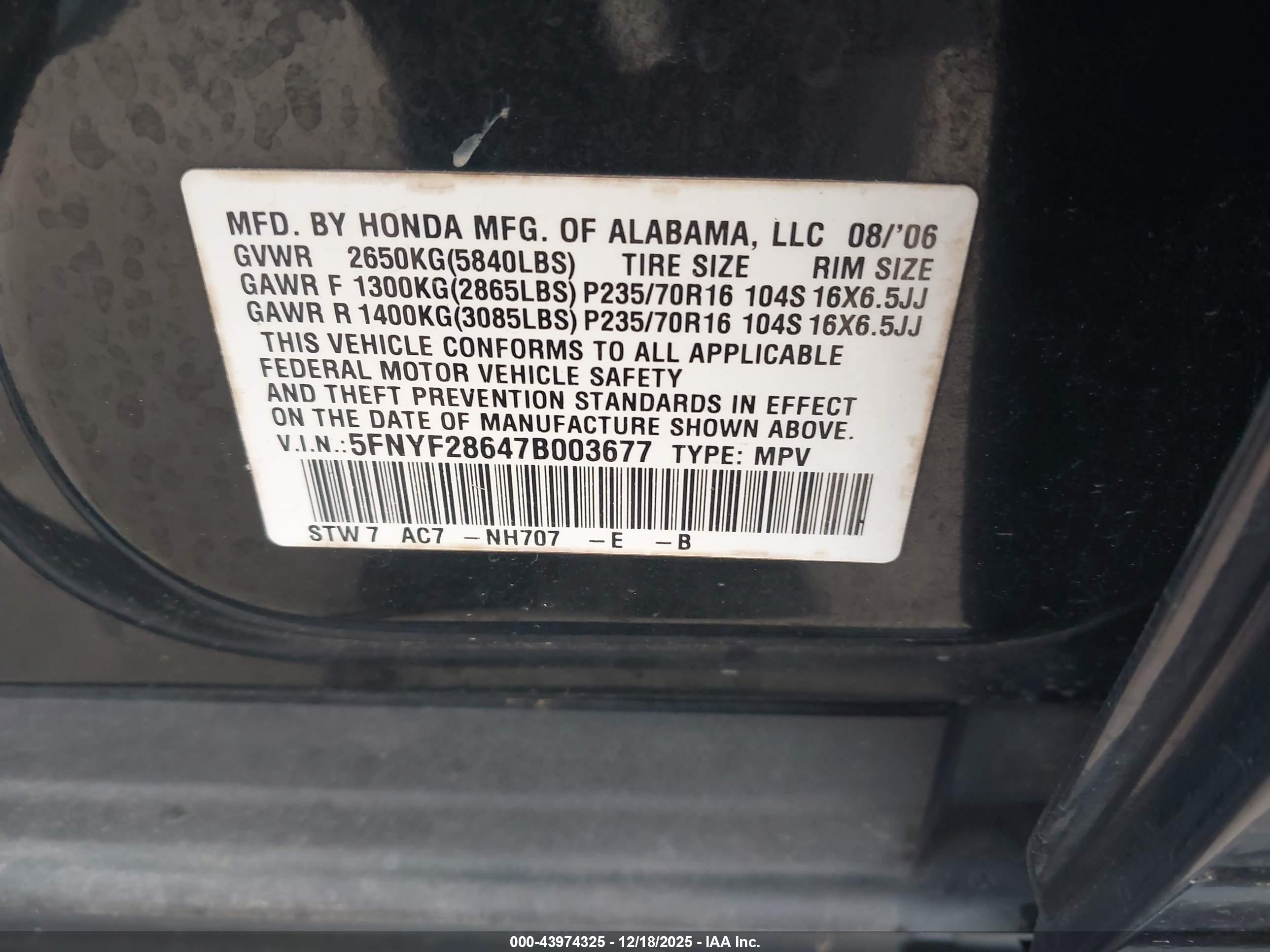 HONDA PILOT image 9