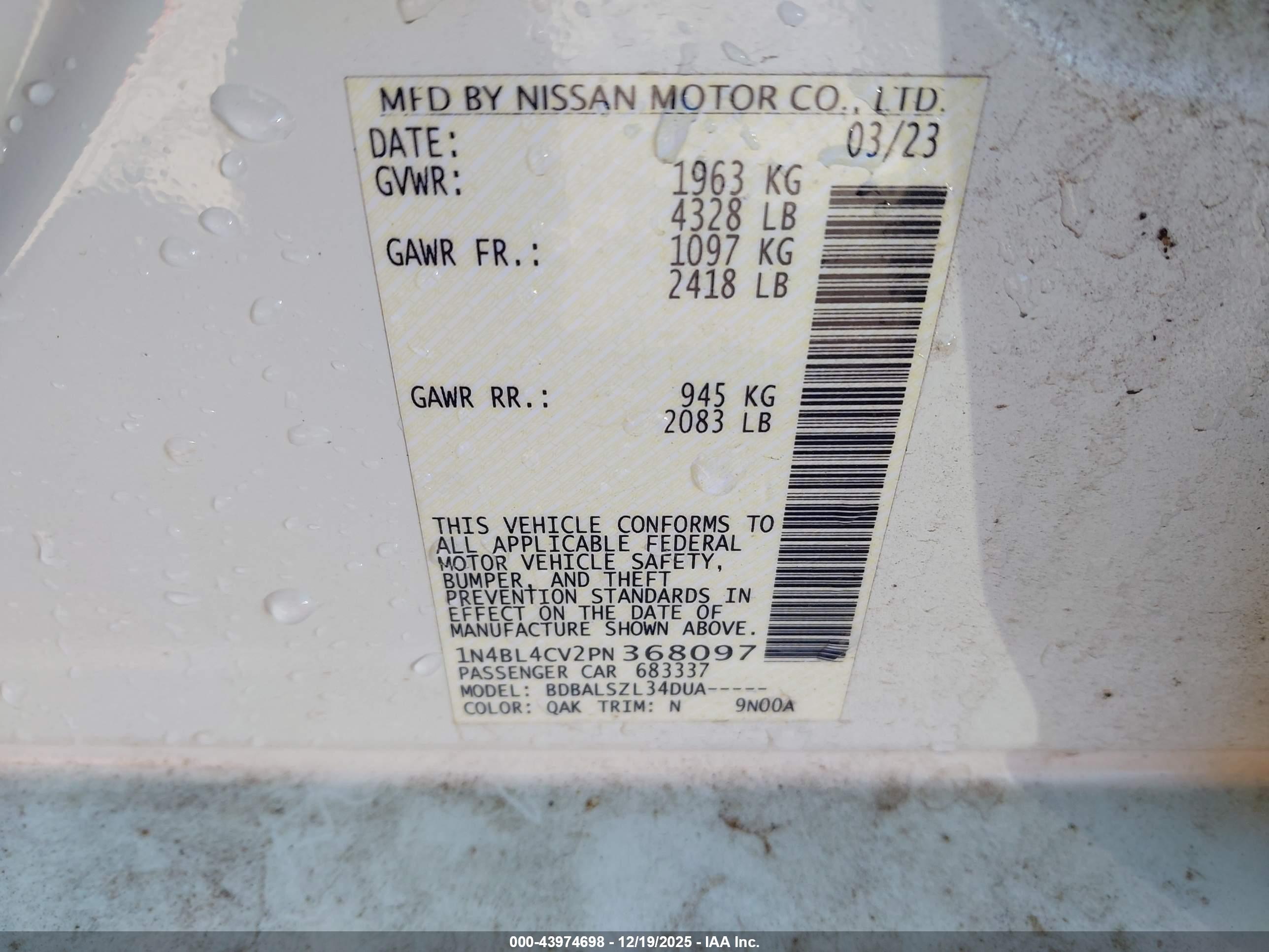 NISSAN ALTIMA image 9