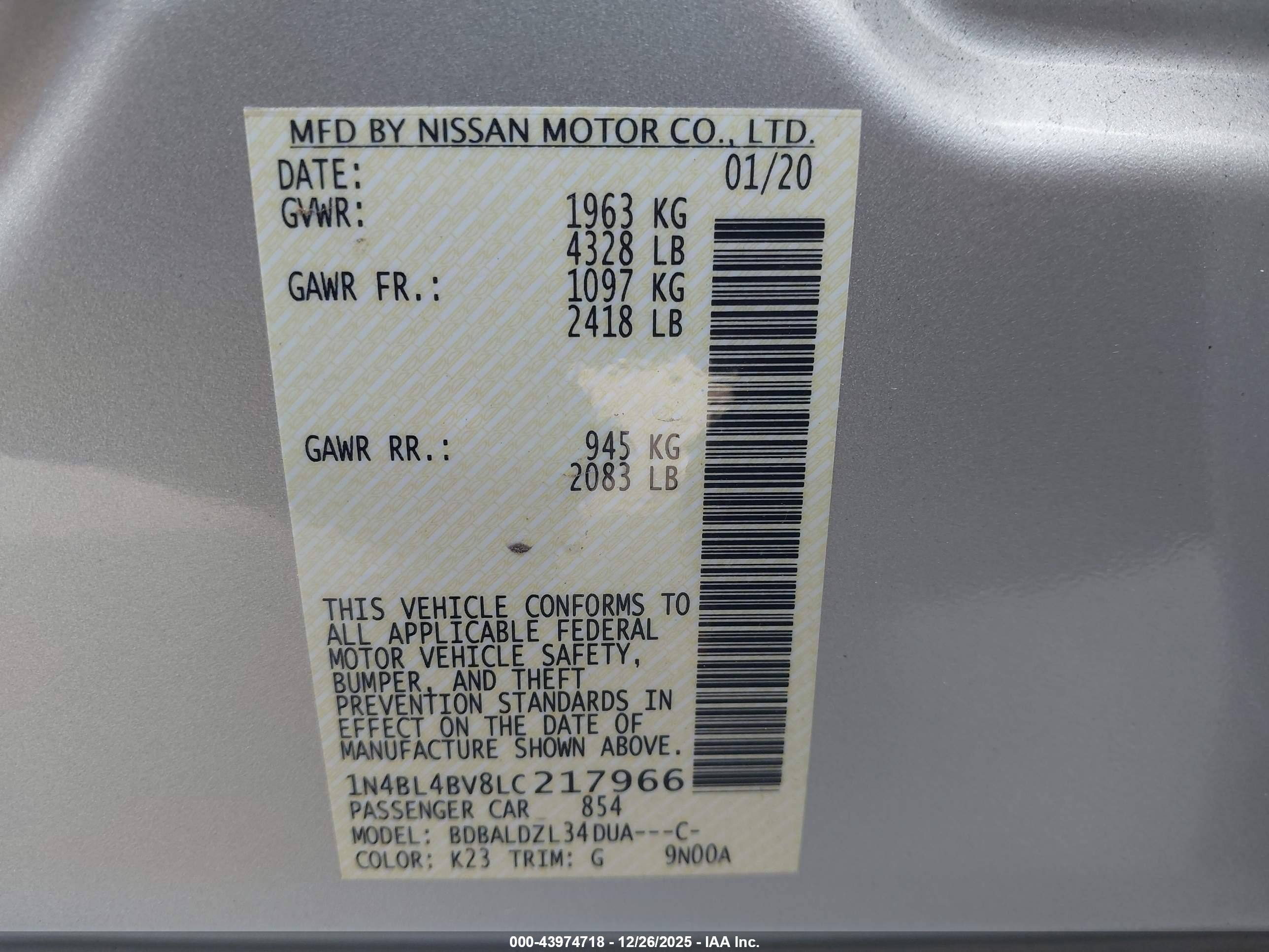 NISSAN ALTIMA image 9