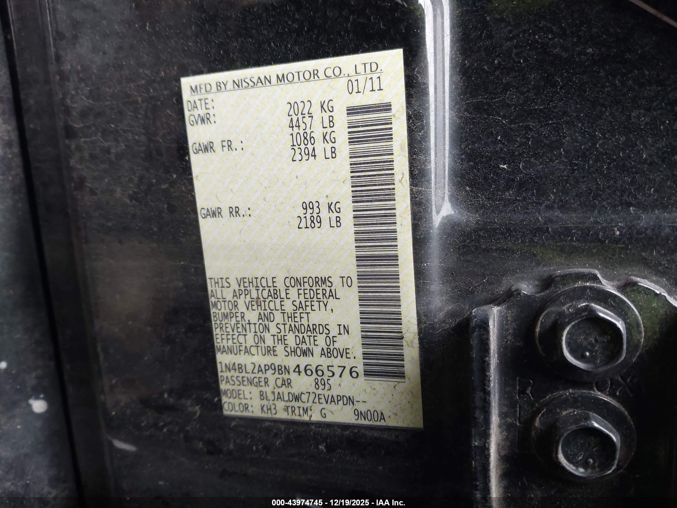 NISSAN ALTIMA image 9