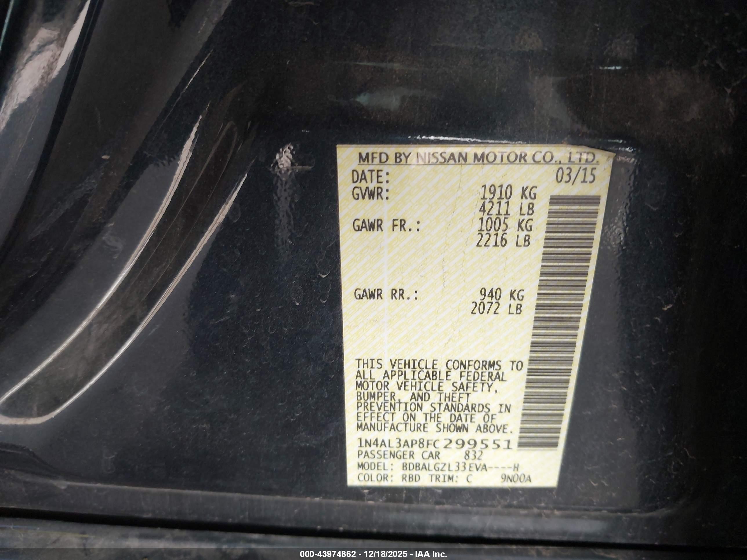 NISSAN ALTIMA image 9