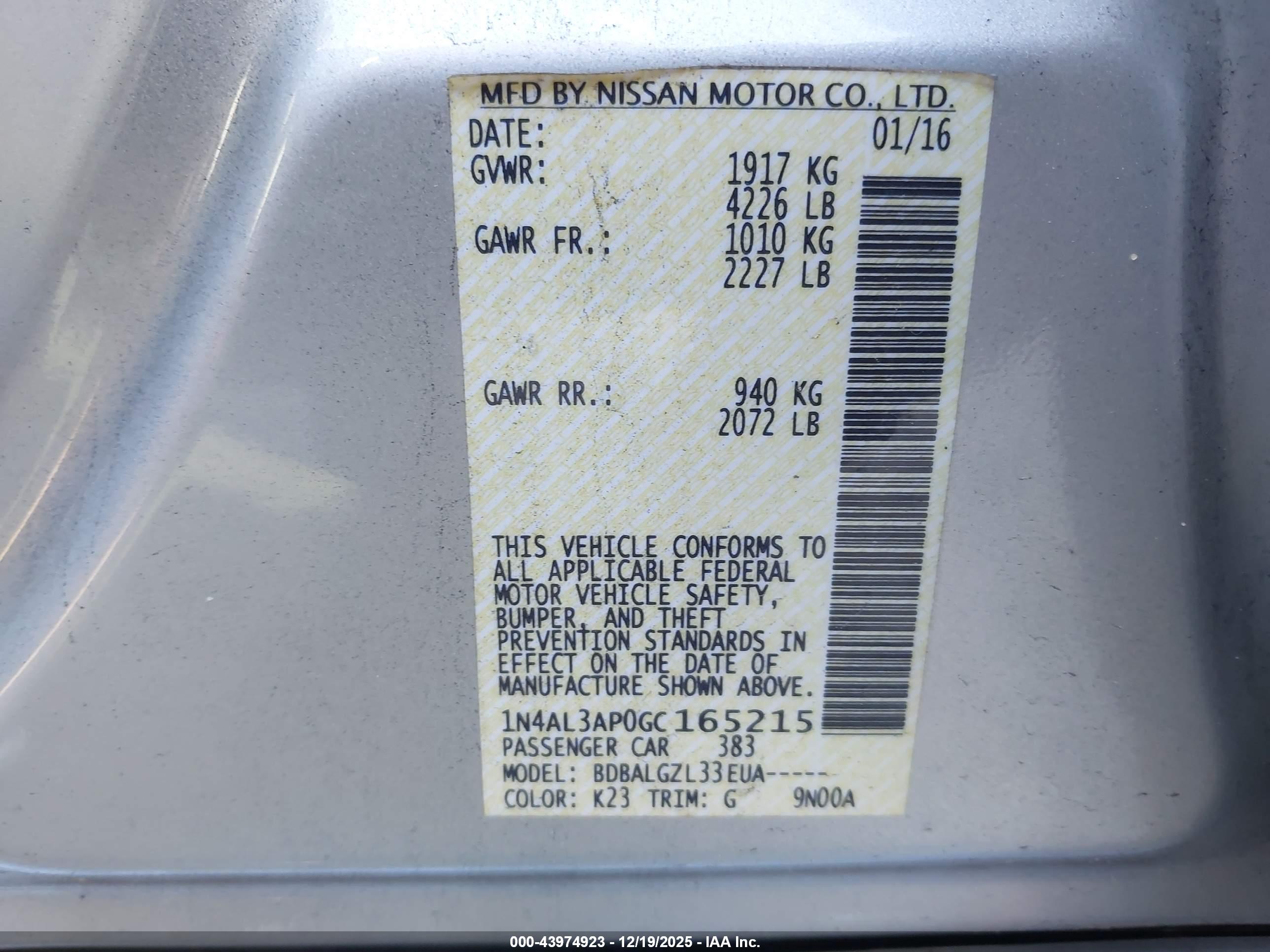 NISSAN ALTIMA image 9