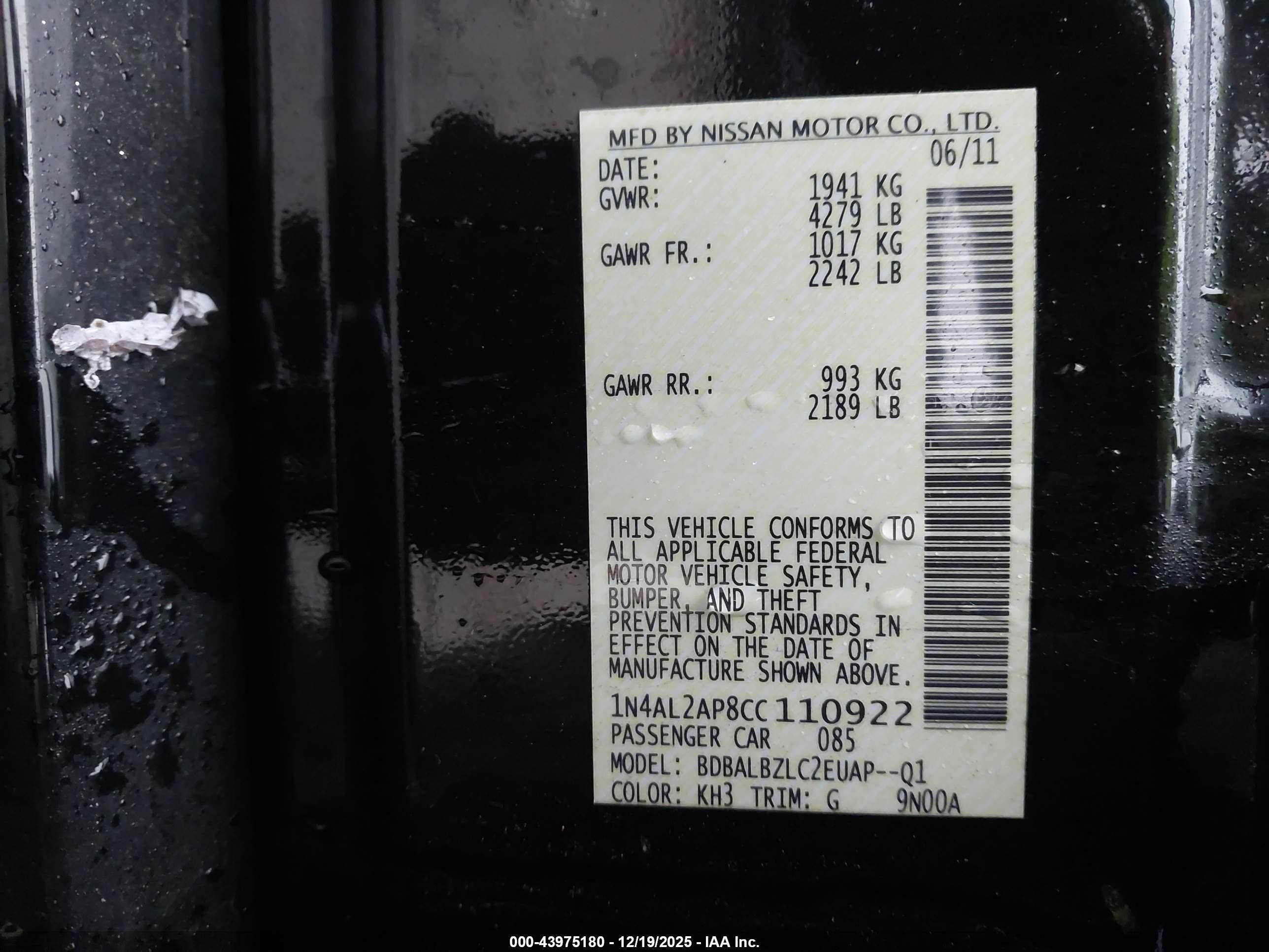 NISSAN ALTIMA image 9