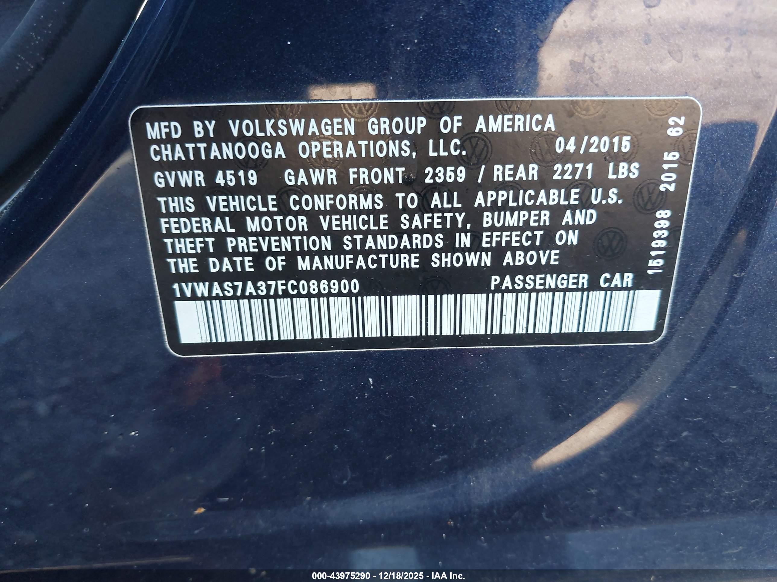 VOLKSWAGEN PASSAT image 9