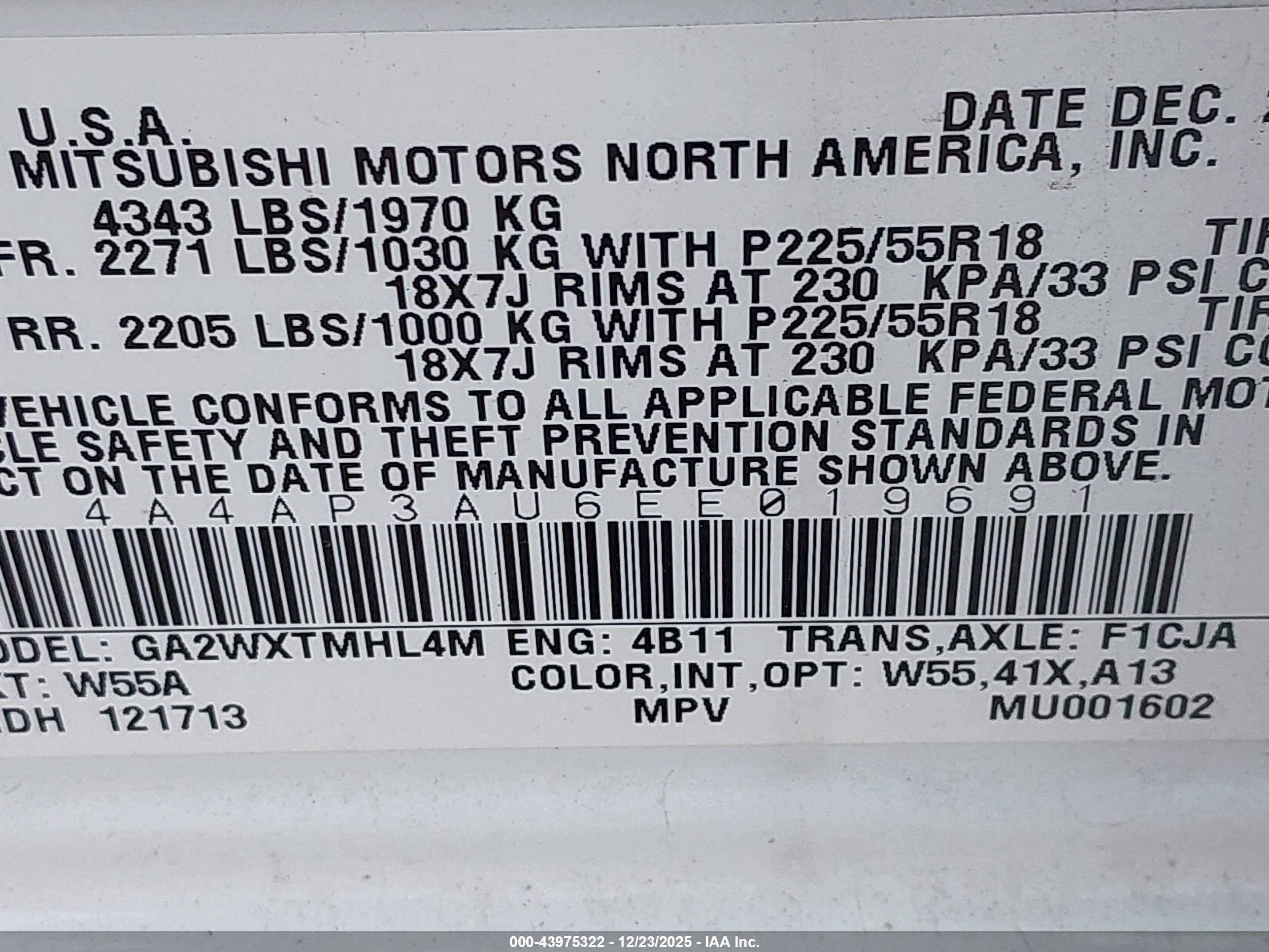 MITSUBISHI OUTLANDER image 9