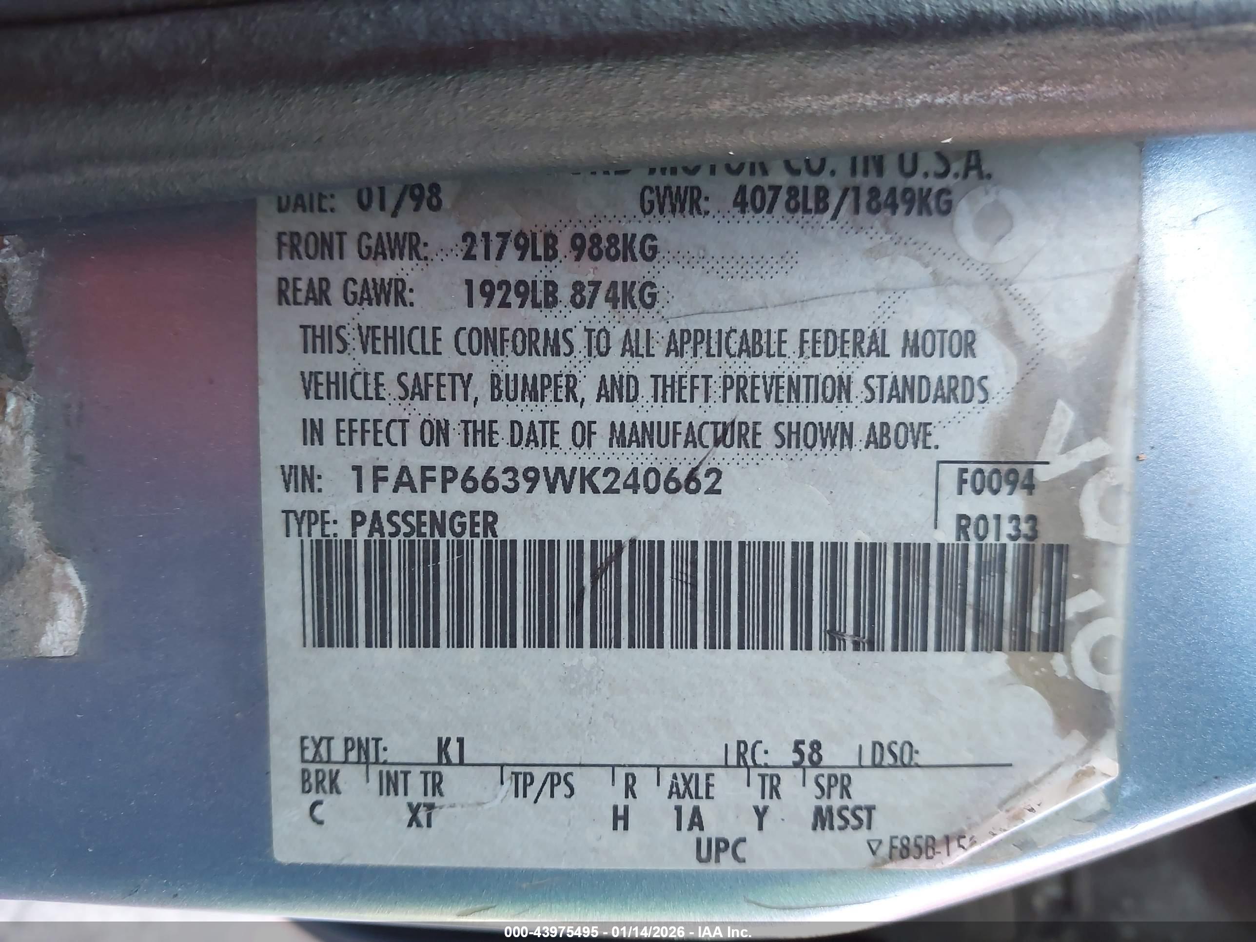 FORD CONTOUR image 9