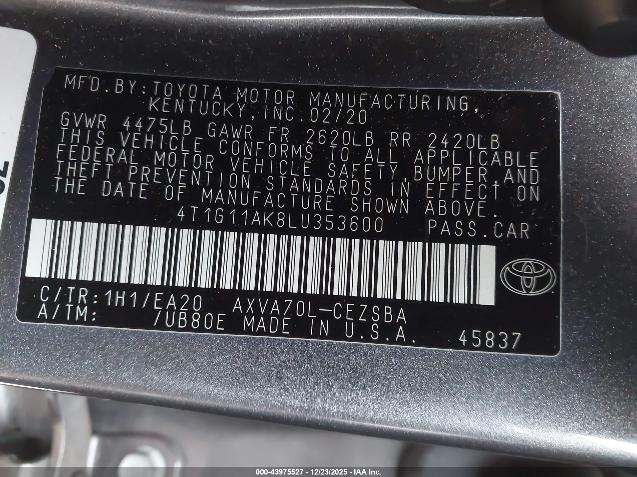 TOYOTA CAMRY image 9