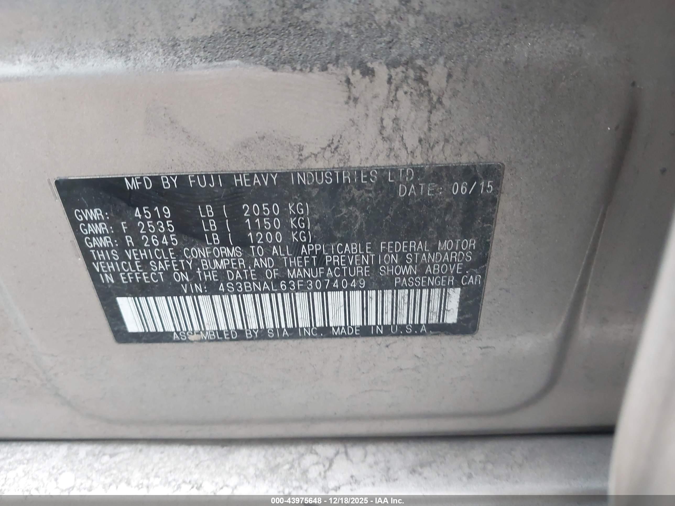 SUBARU LEGACY image 9
