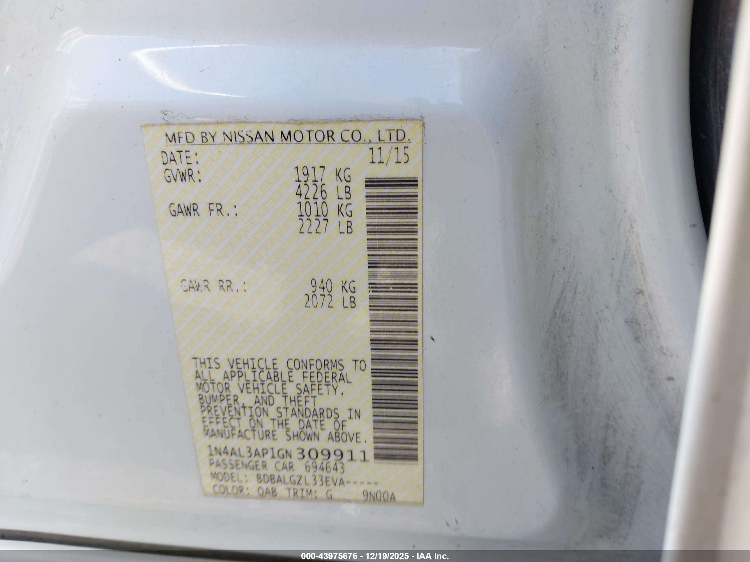 NISSAN ALTIMA image 9