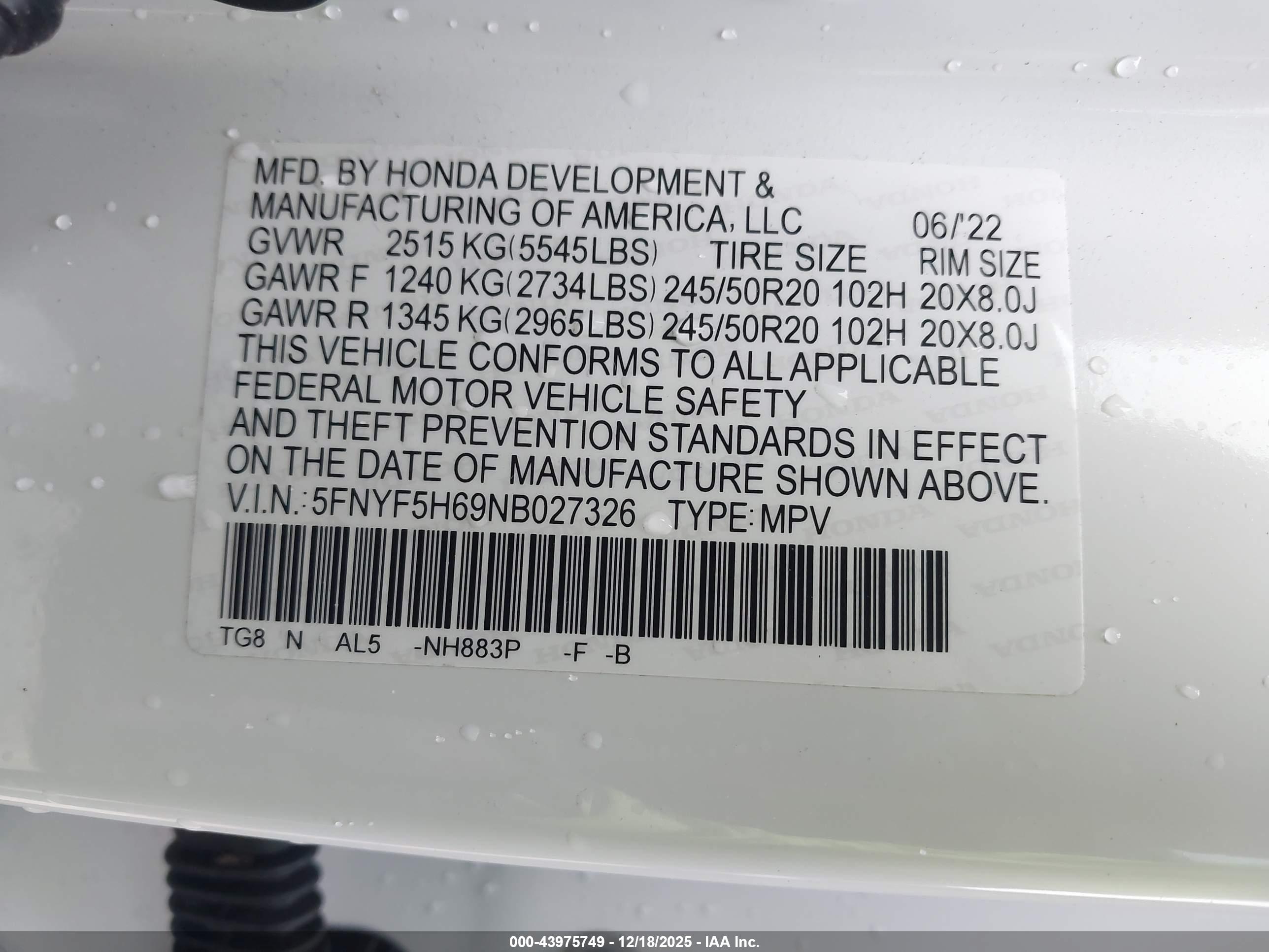 HONDA PILOT image 9
