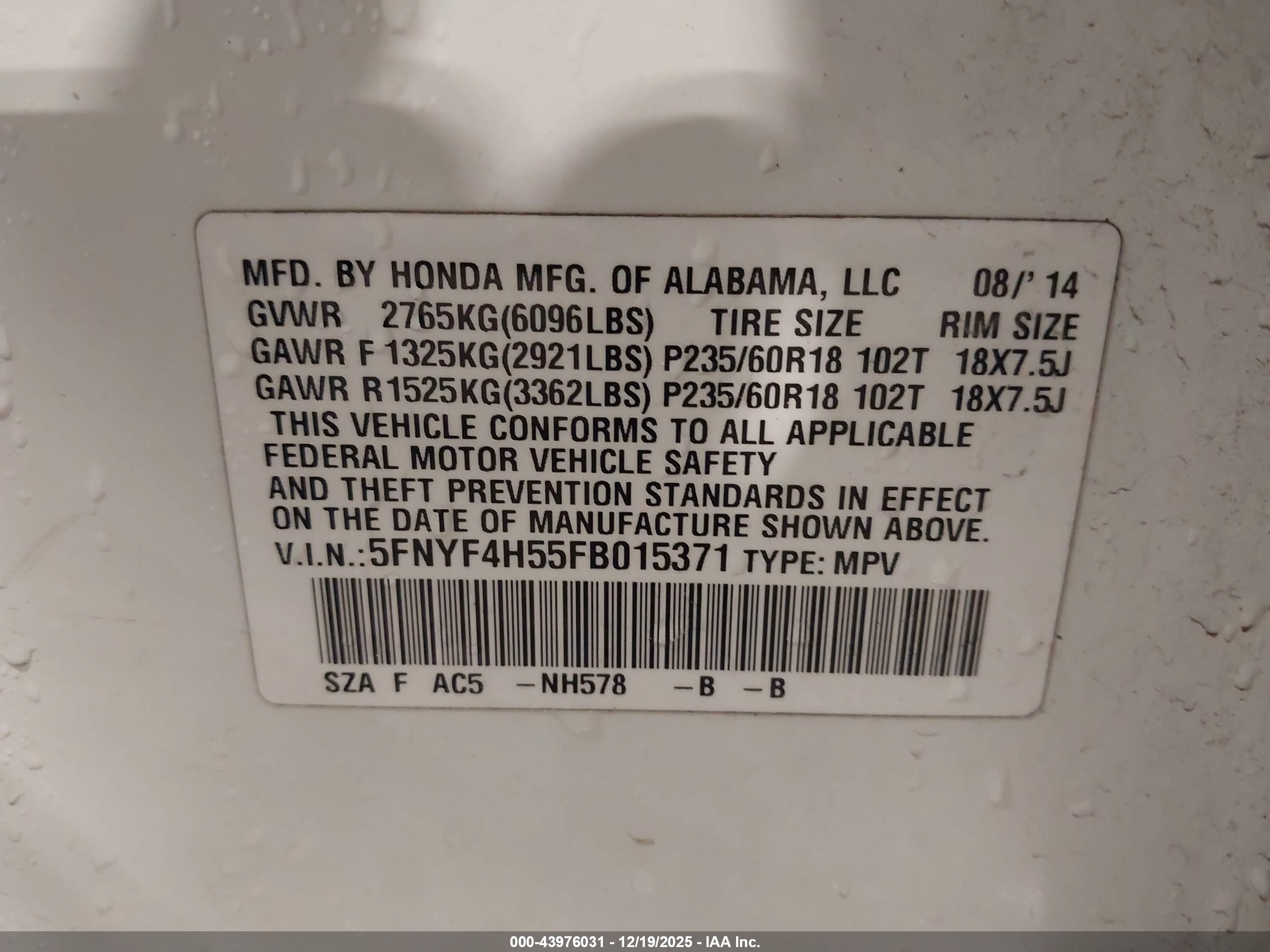 HONDA PILOT image 9