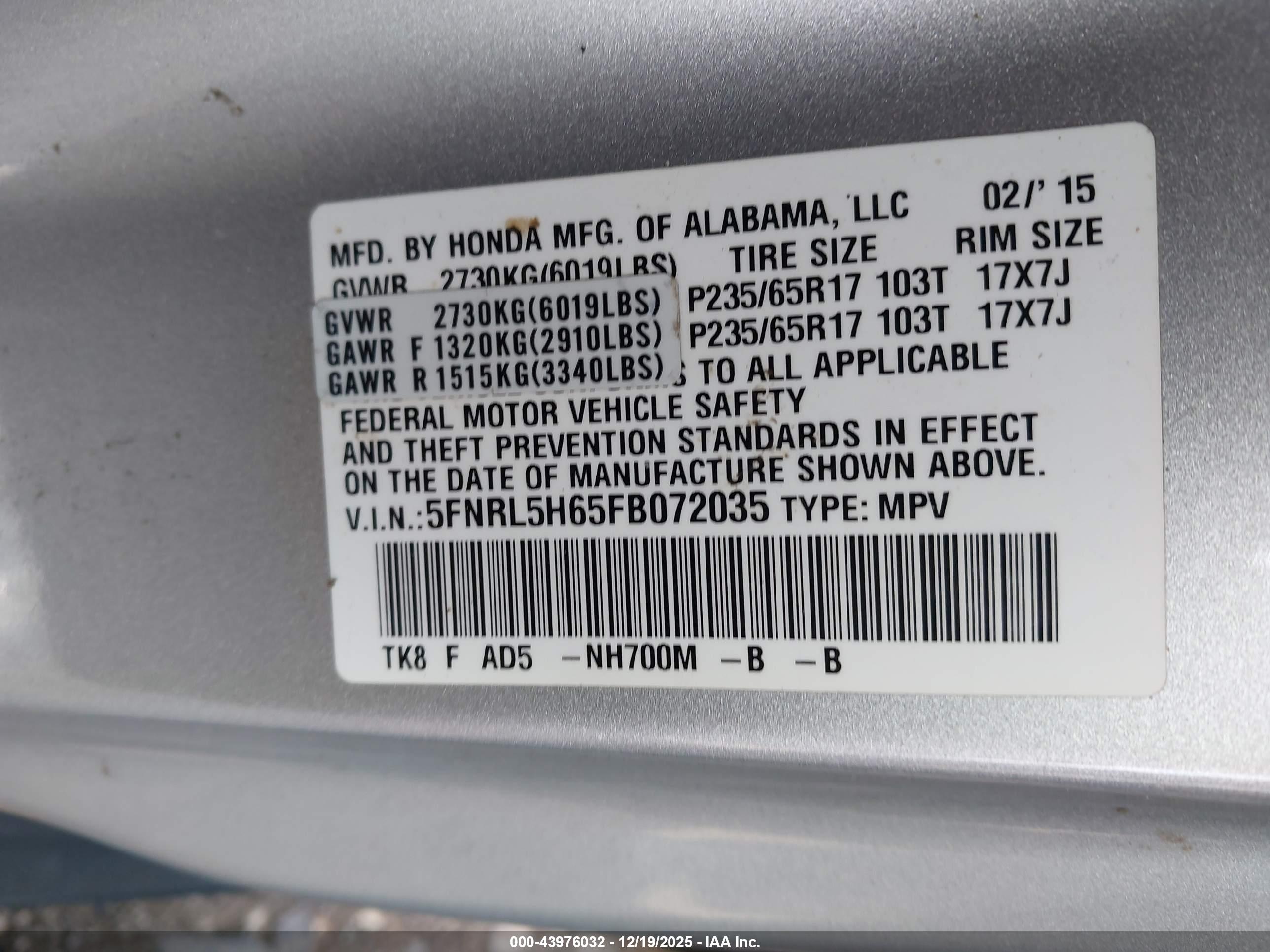 HONDA ODYSSEY image 9