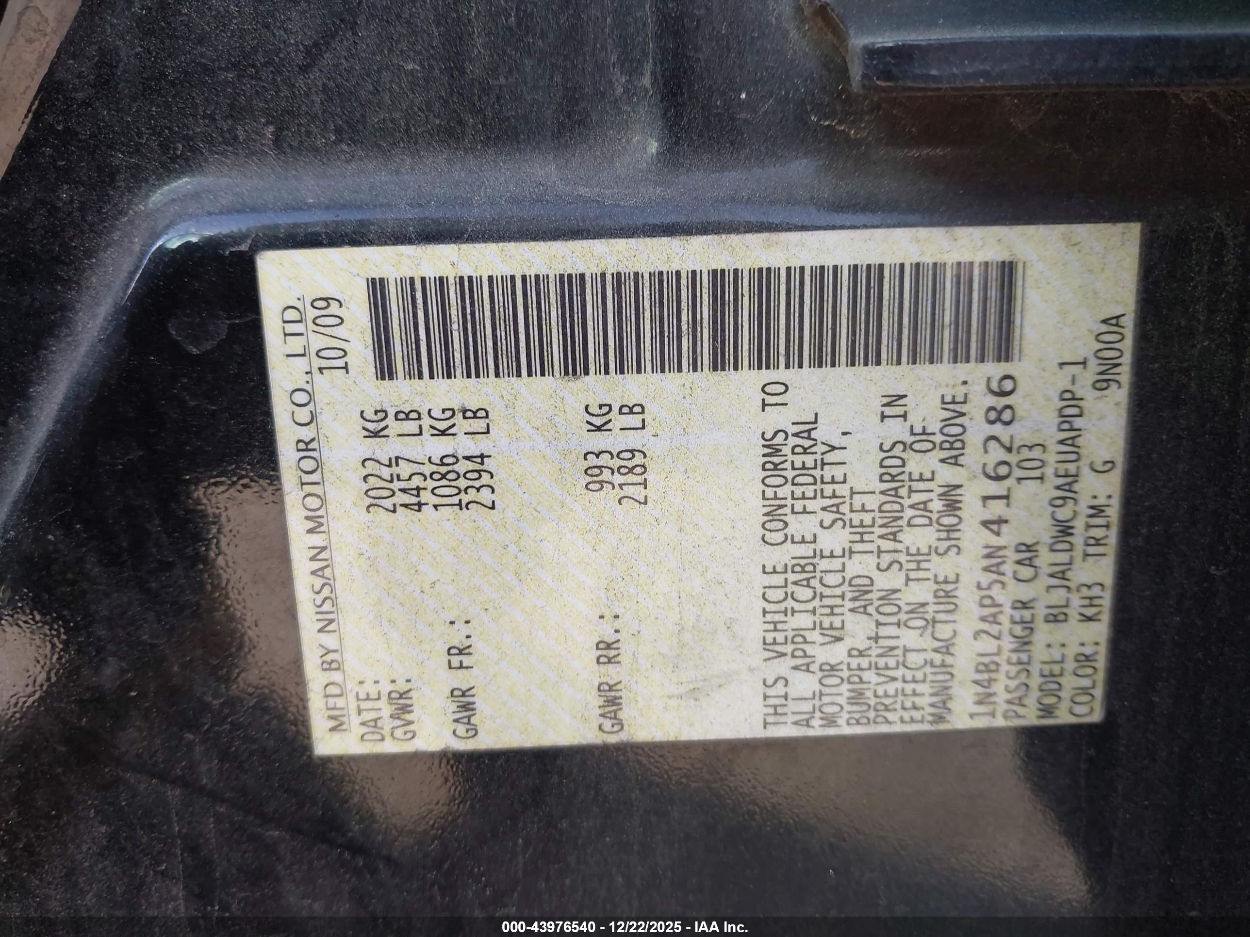 NISSAN ALTIMA image 9
