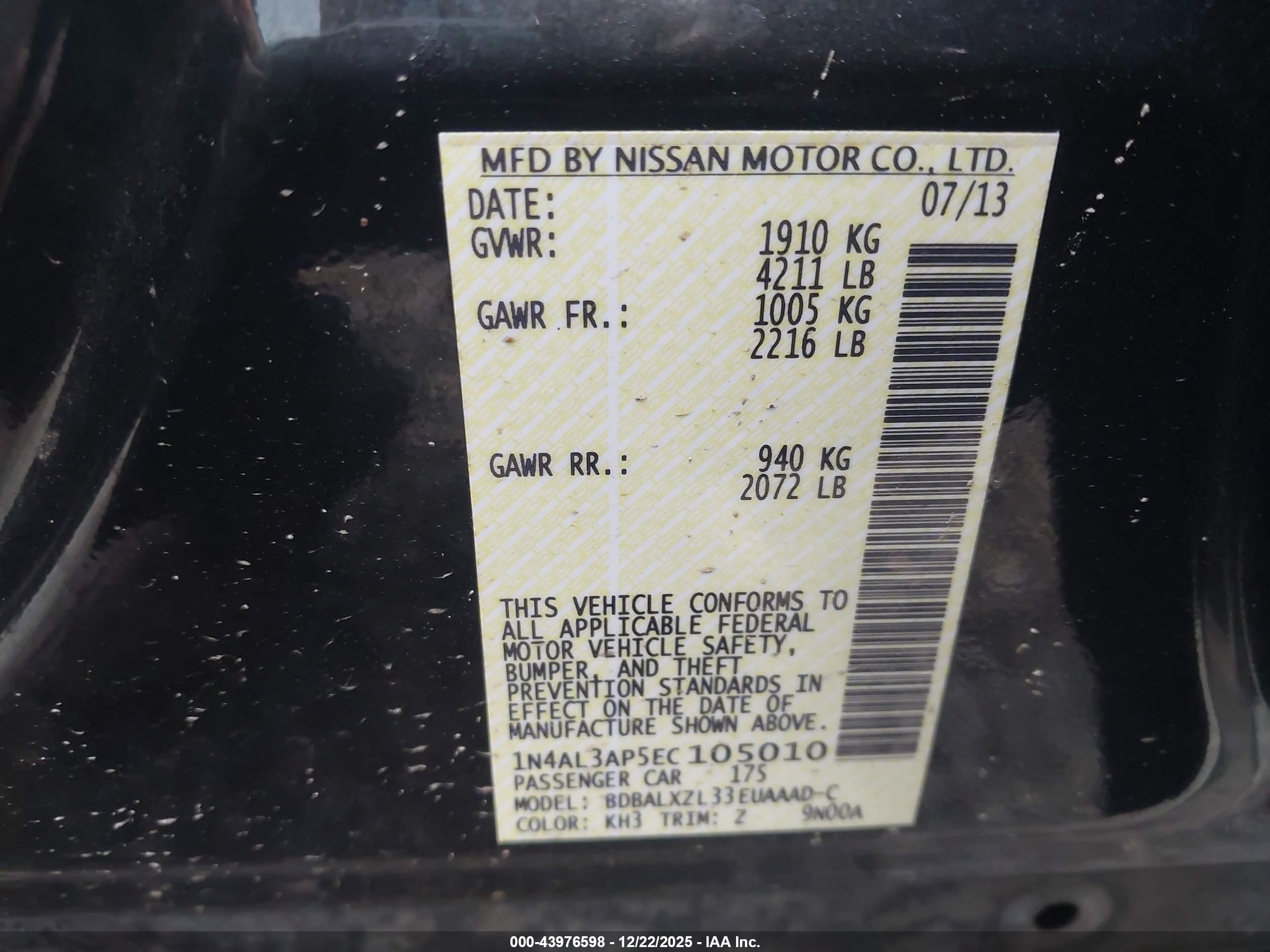 NISSAN ALTIMA image 9