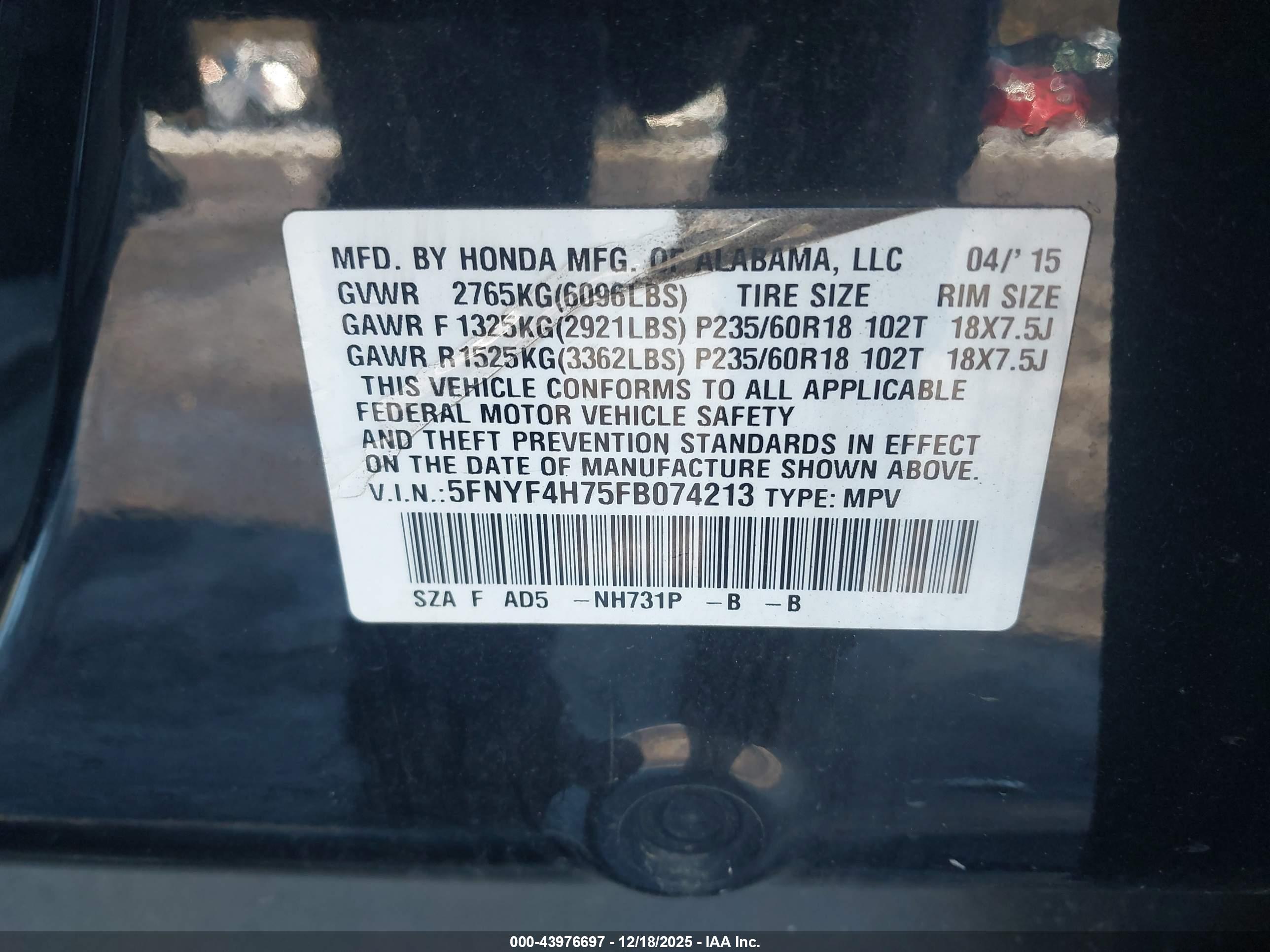 HONDA PILOT image 9