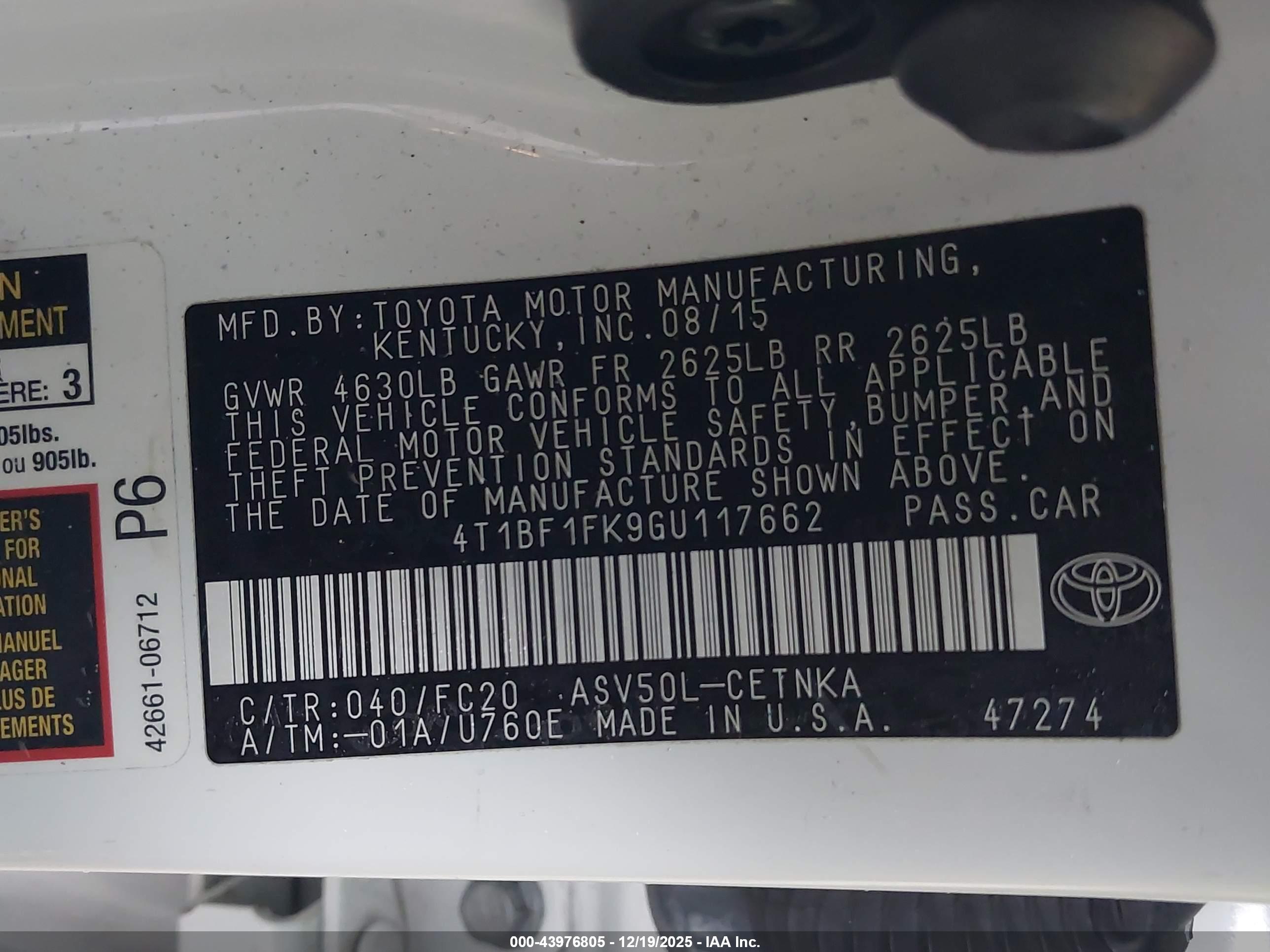 TOYOTA CAMRY image 9