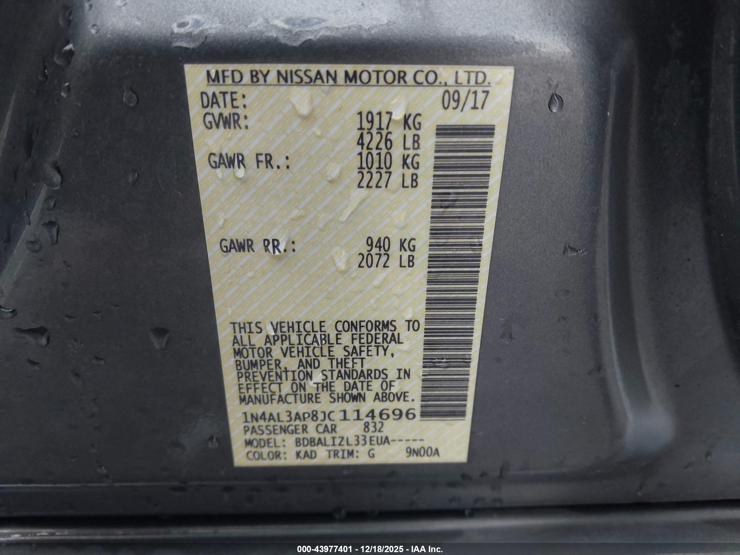 NISSAN ALTIMA image 9