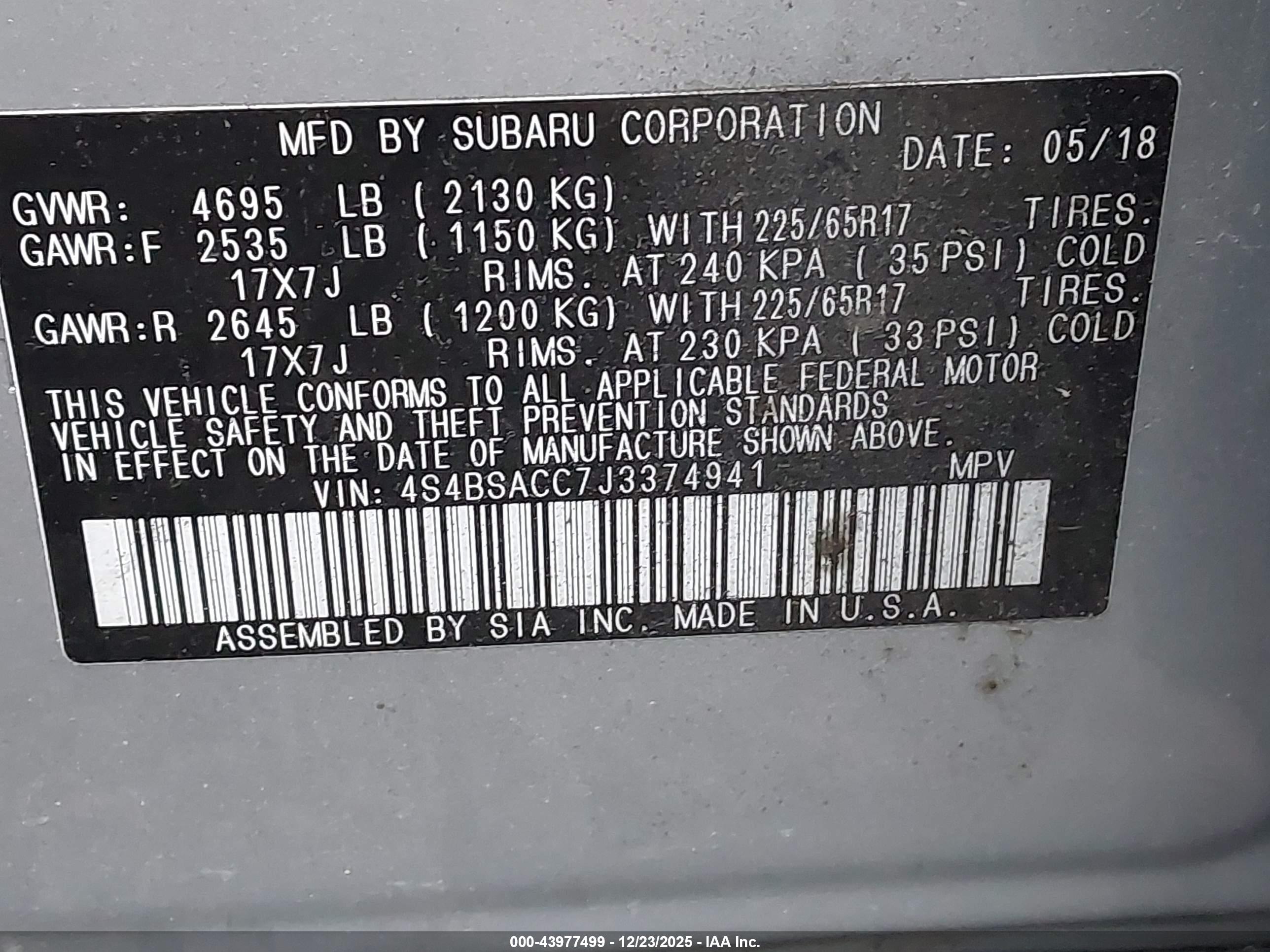 SUBARU OUTBACK image 9