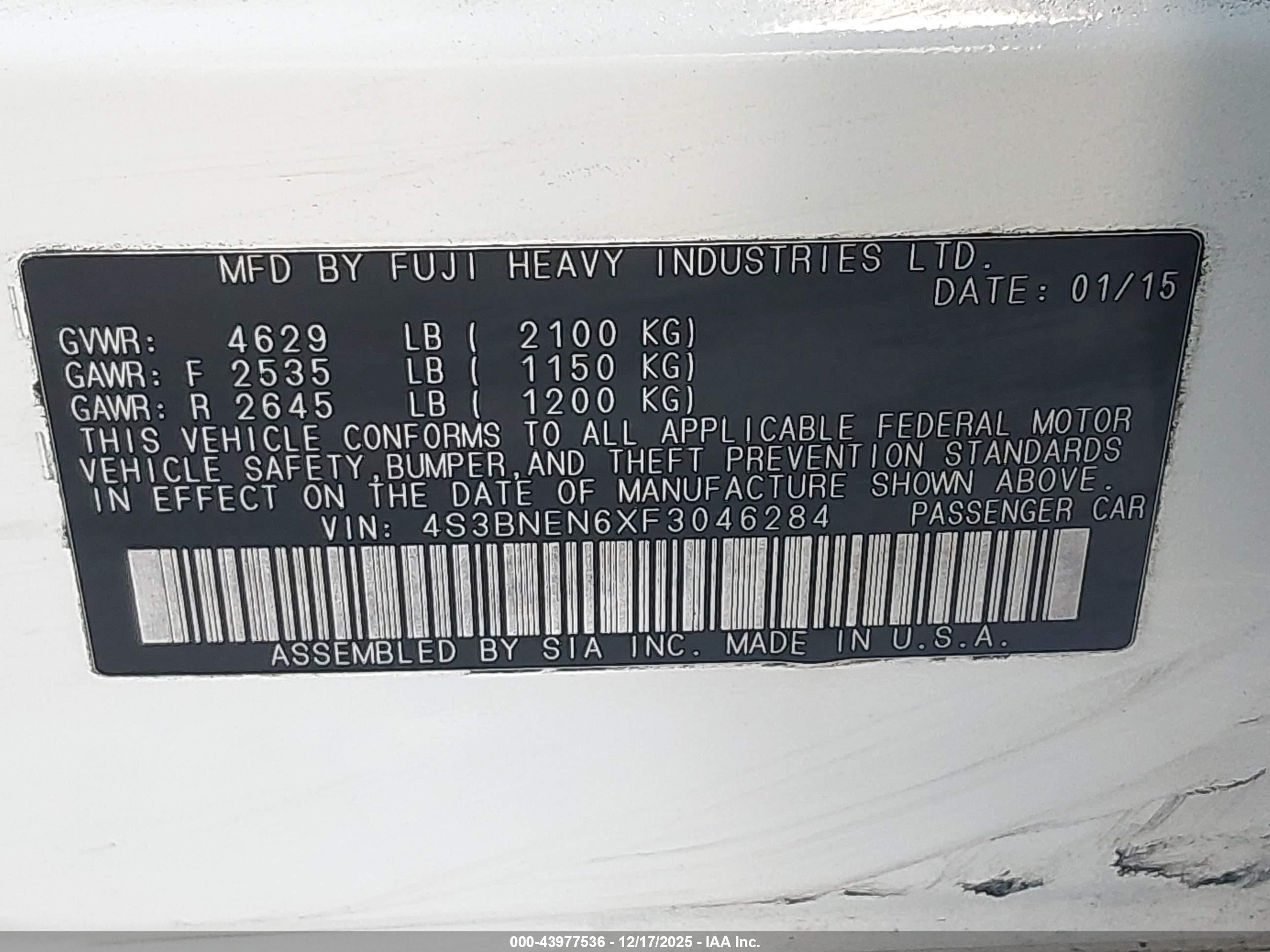 SUBARU LEGACY image 9