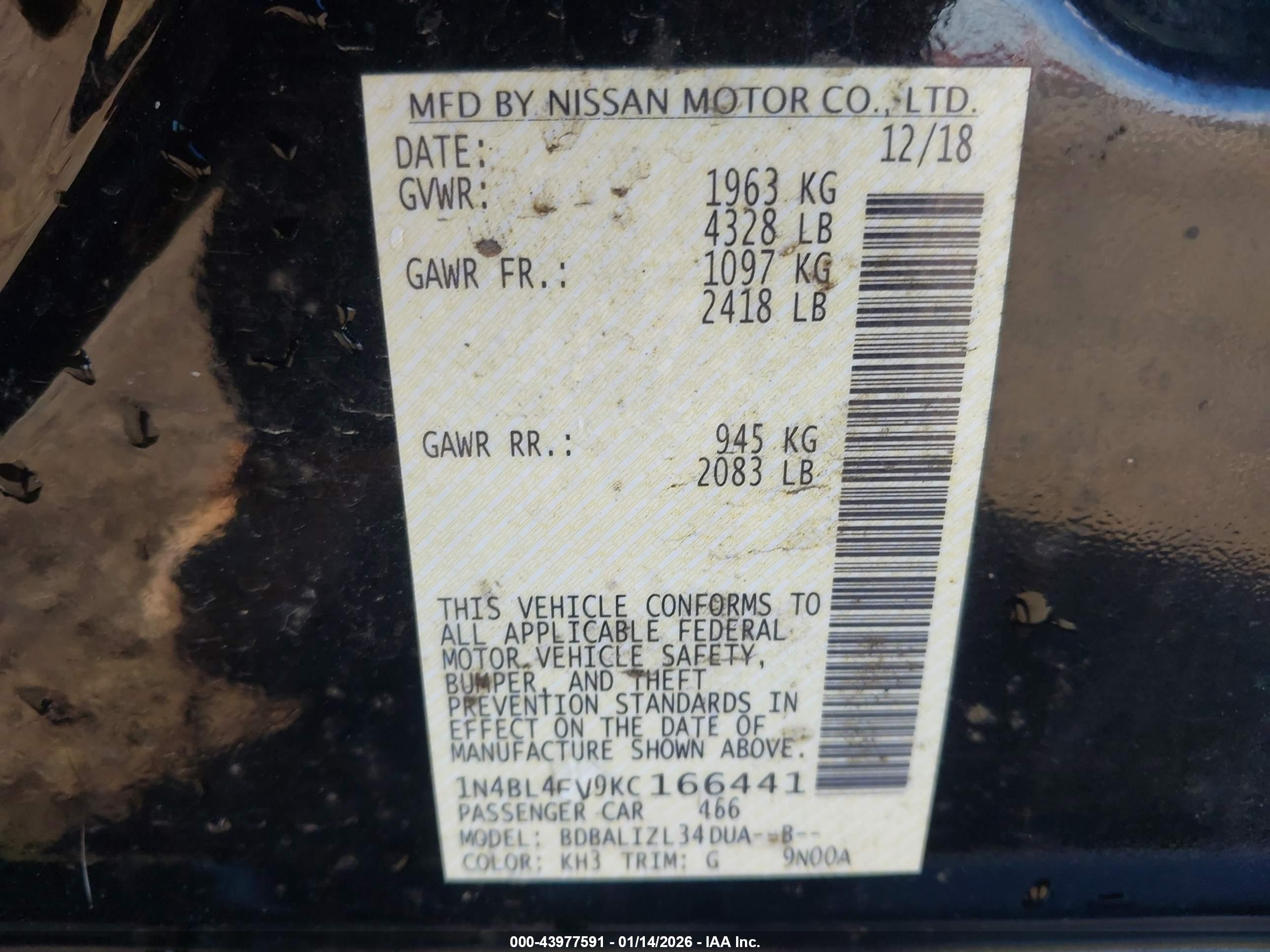 NISSAN ALTIMA image 9