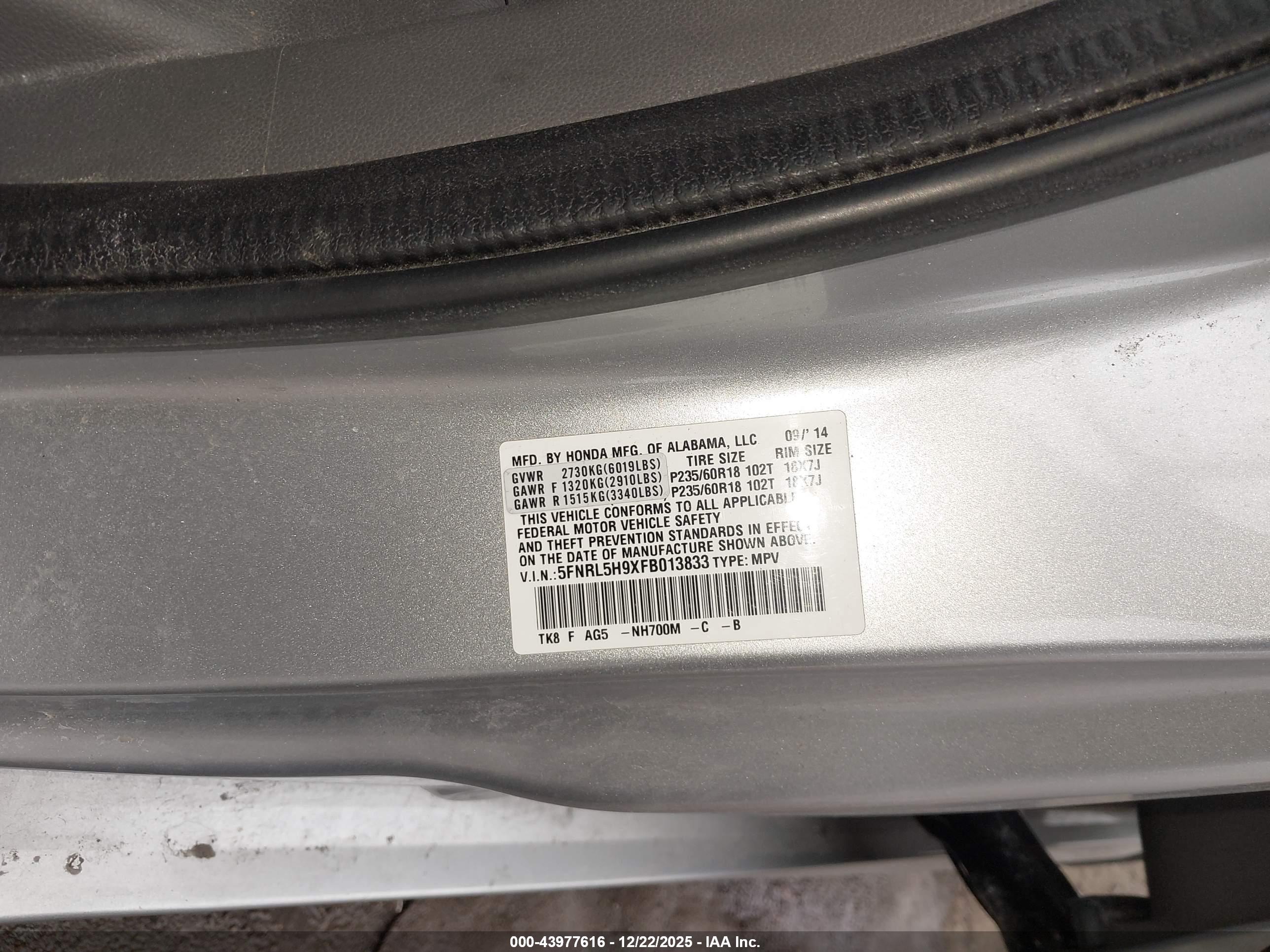 HONDA ODYSSEY image 9