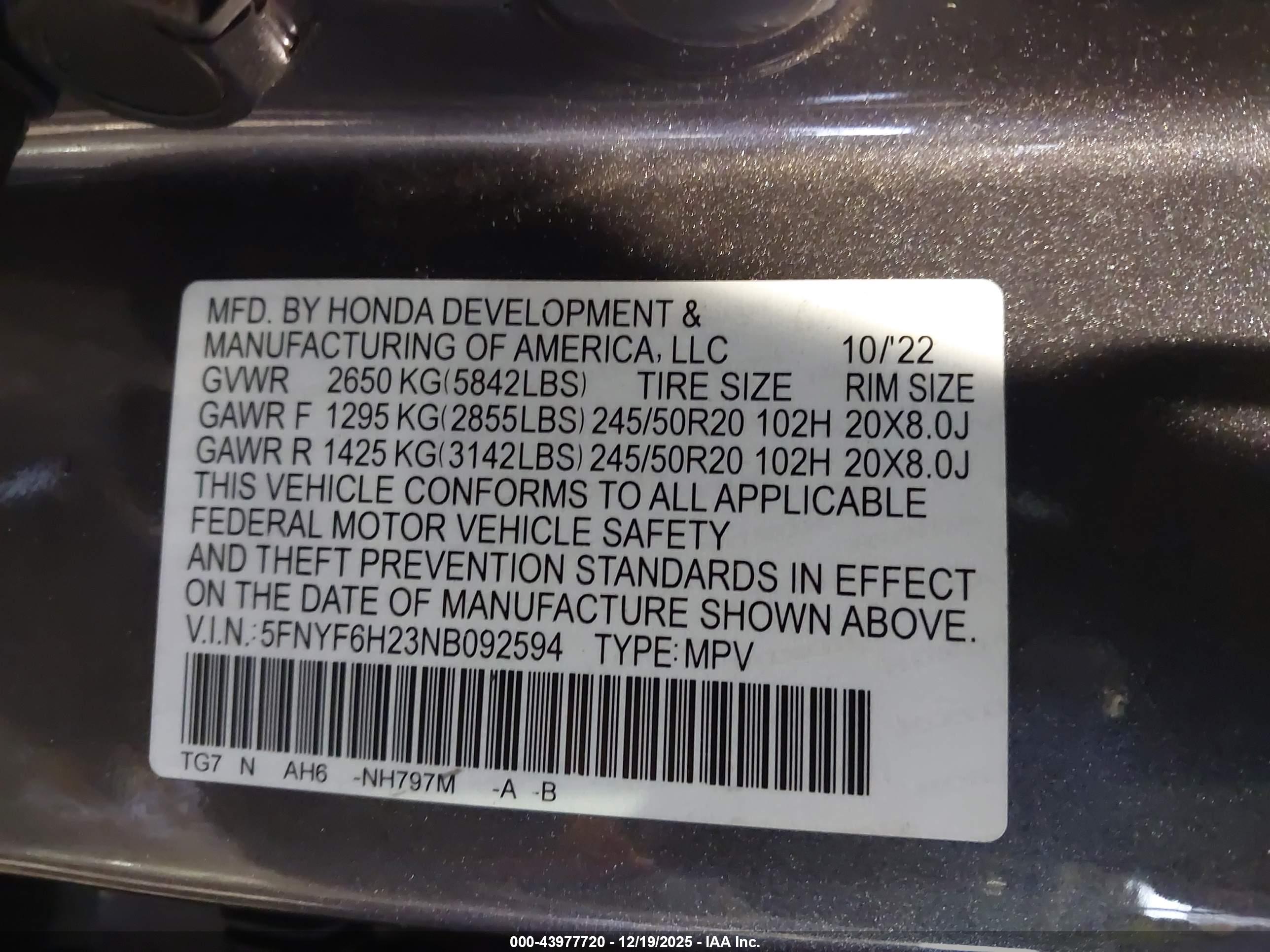 HONDA PILOT image 9
