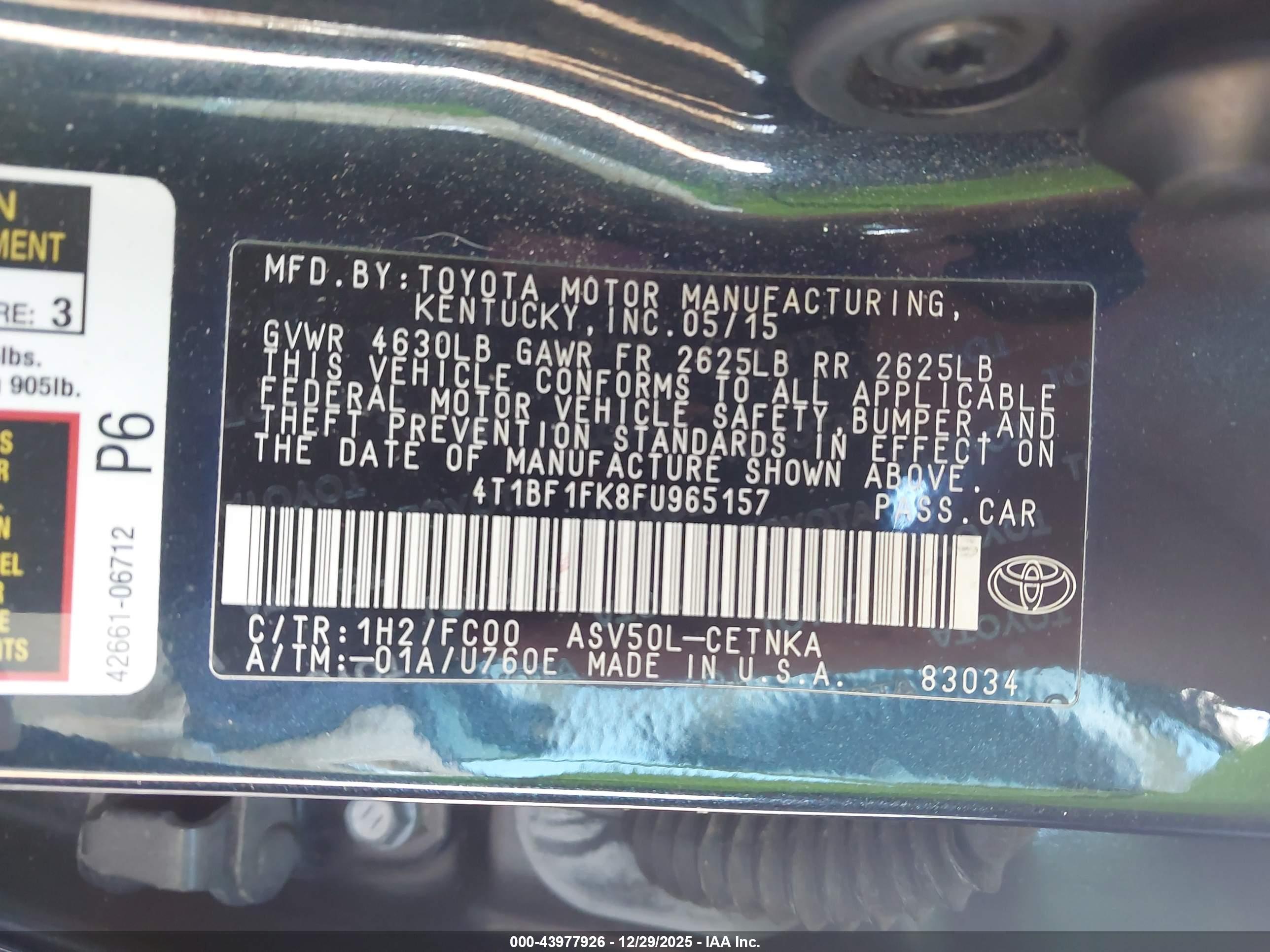 TOYOTA CAMRY image 9