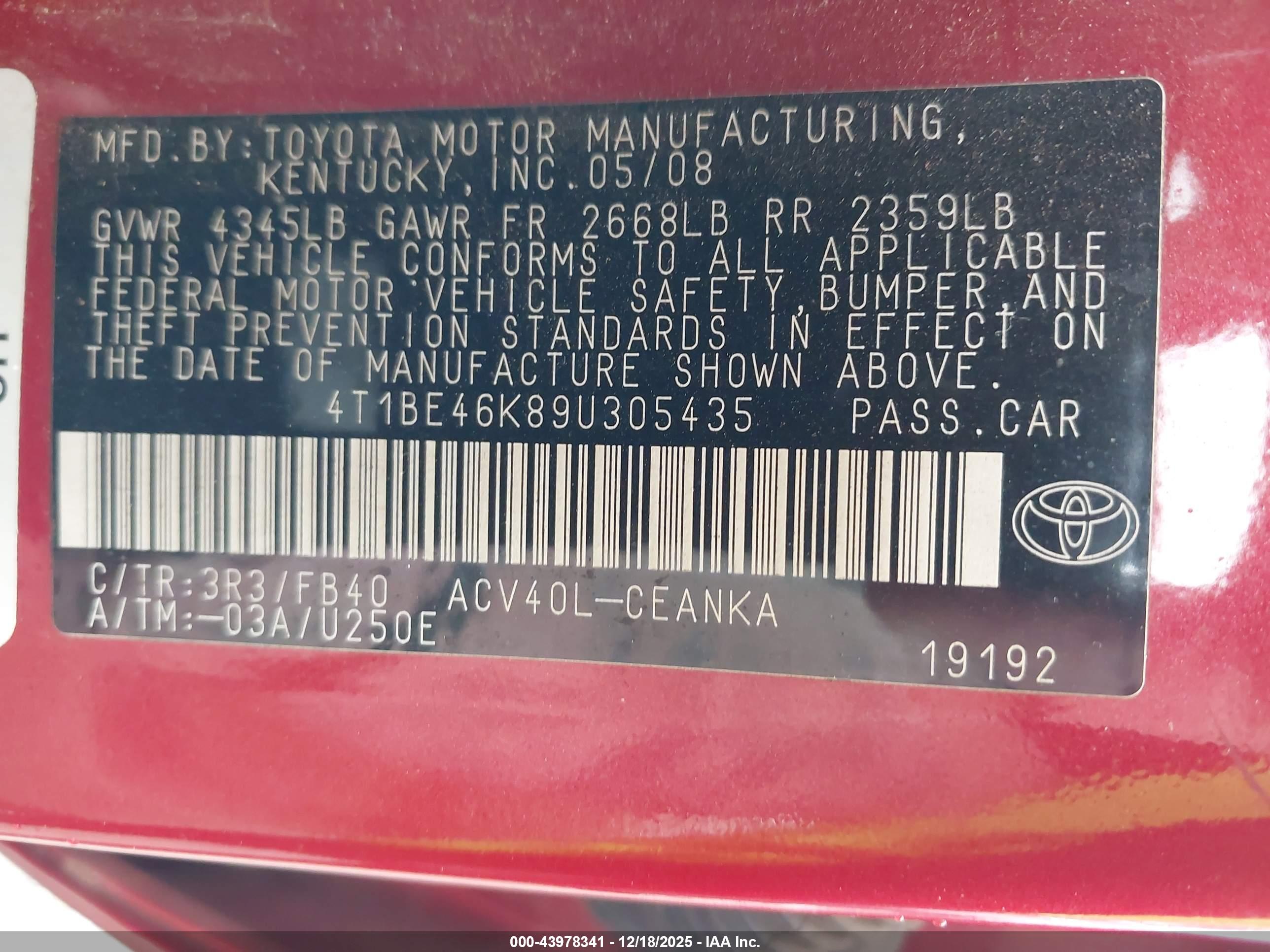 TOYOTA CAMRY image 9