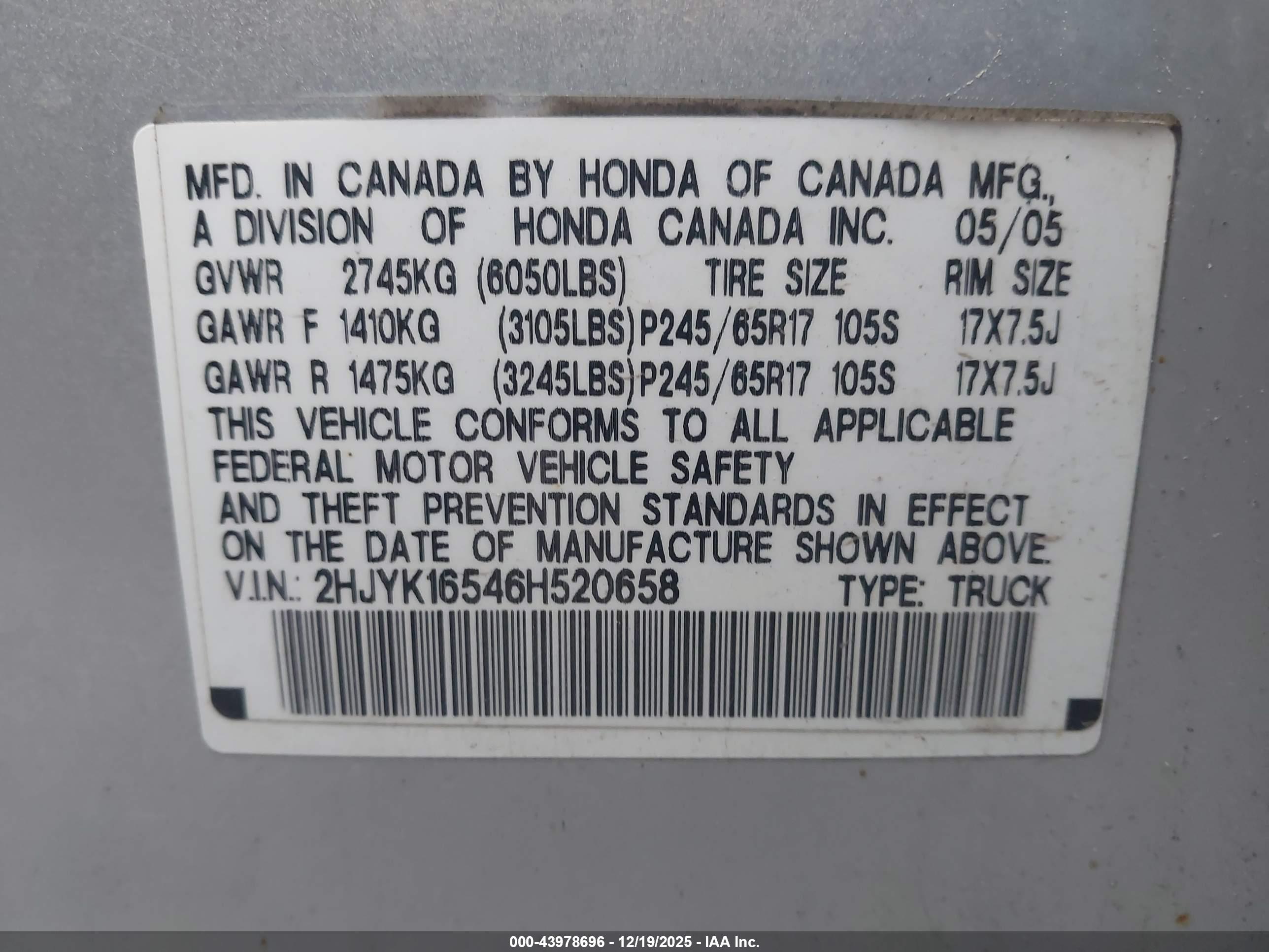 HONDA RIDGELINE image 9