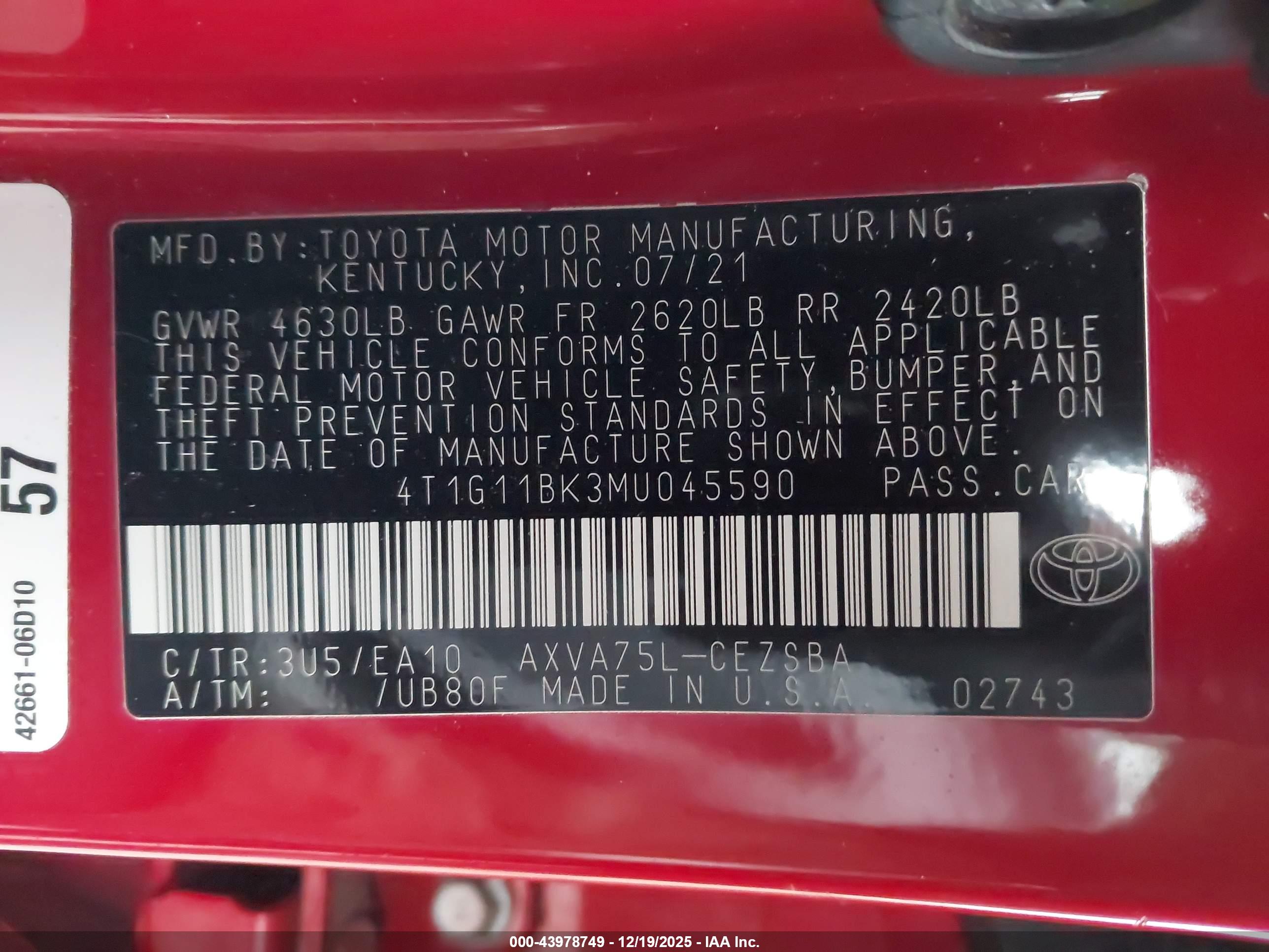 TOYOTA CAMRY image 9
