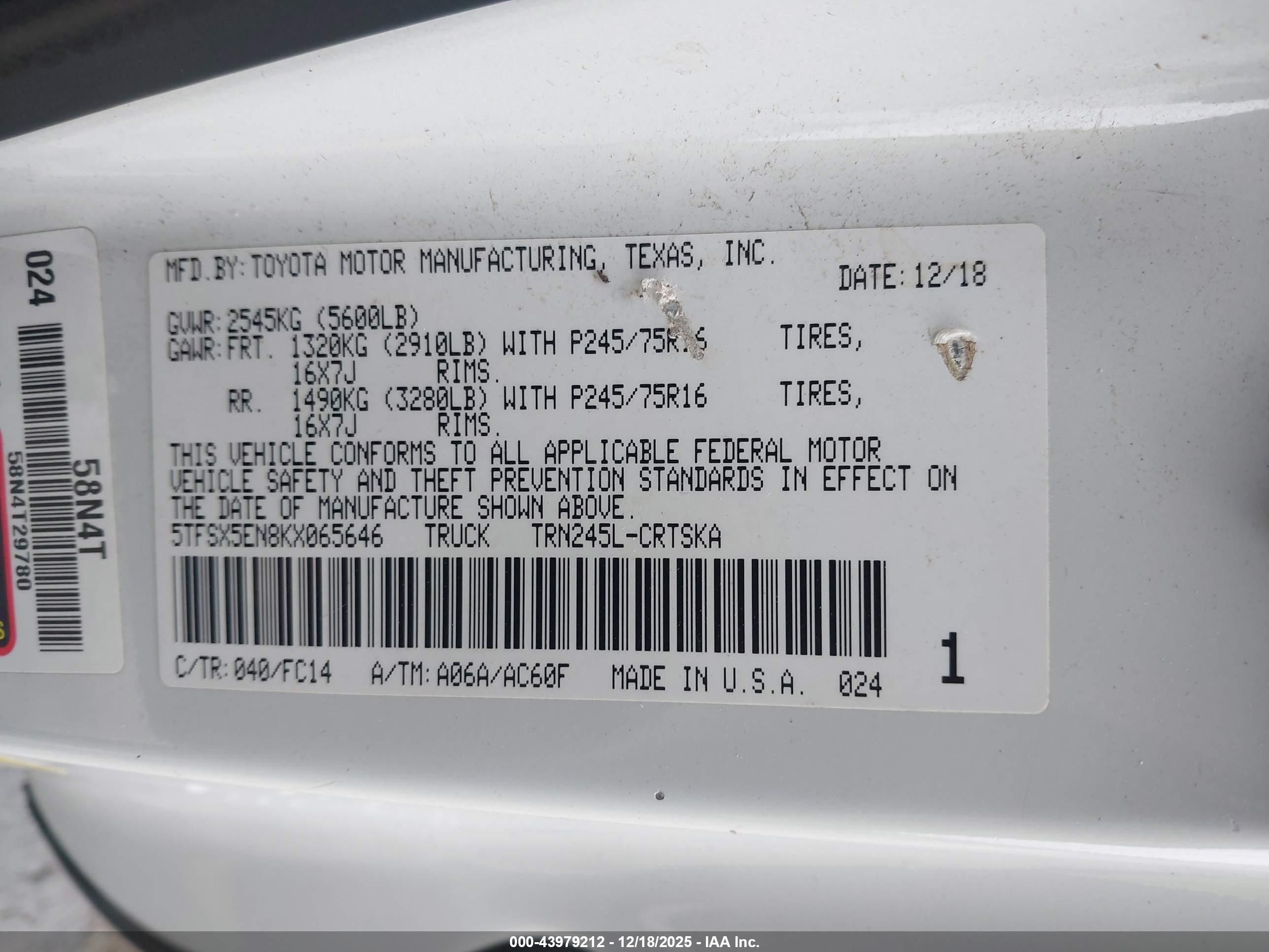 TOYOTA TACOMA image 9