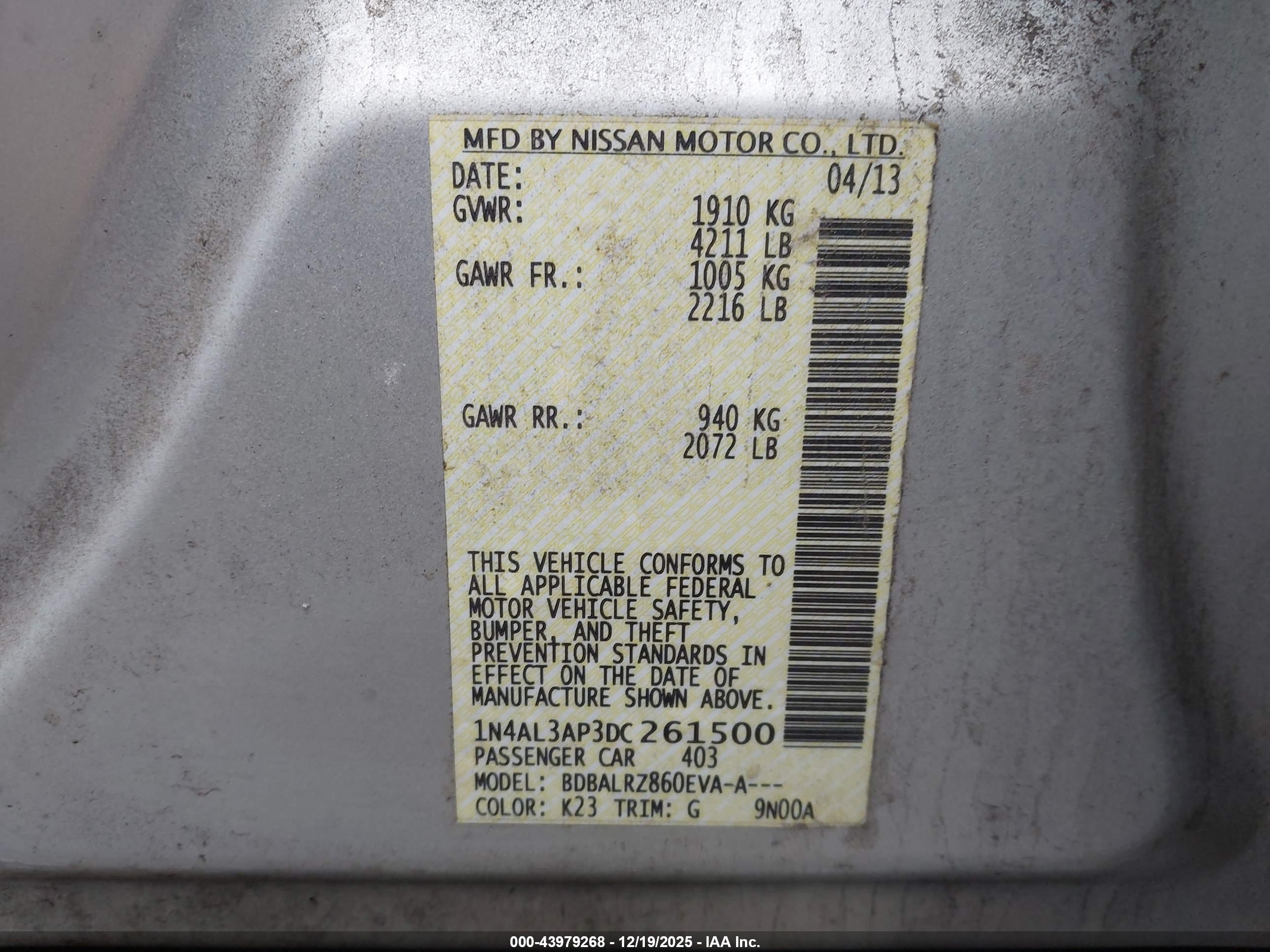 NISSAN ALTIMA image 9