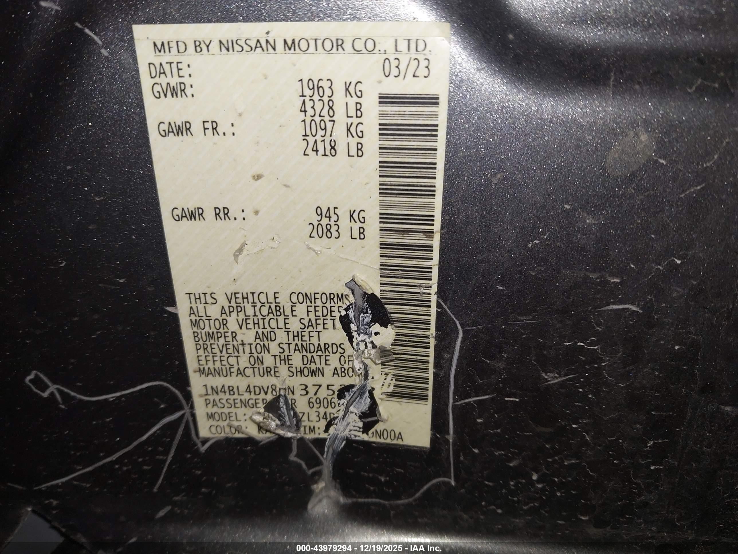 NISSAN ALTIMA image 9