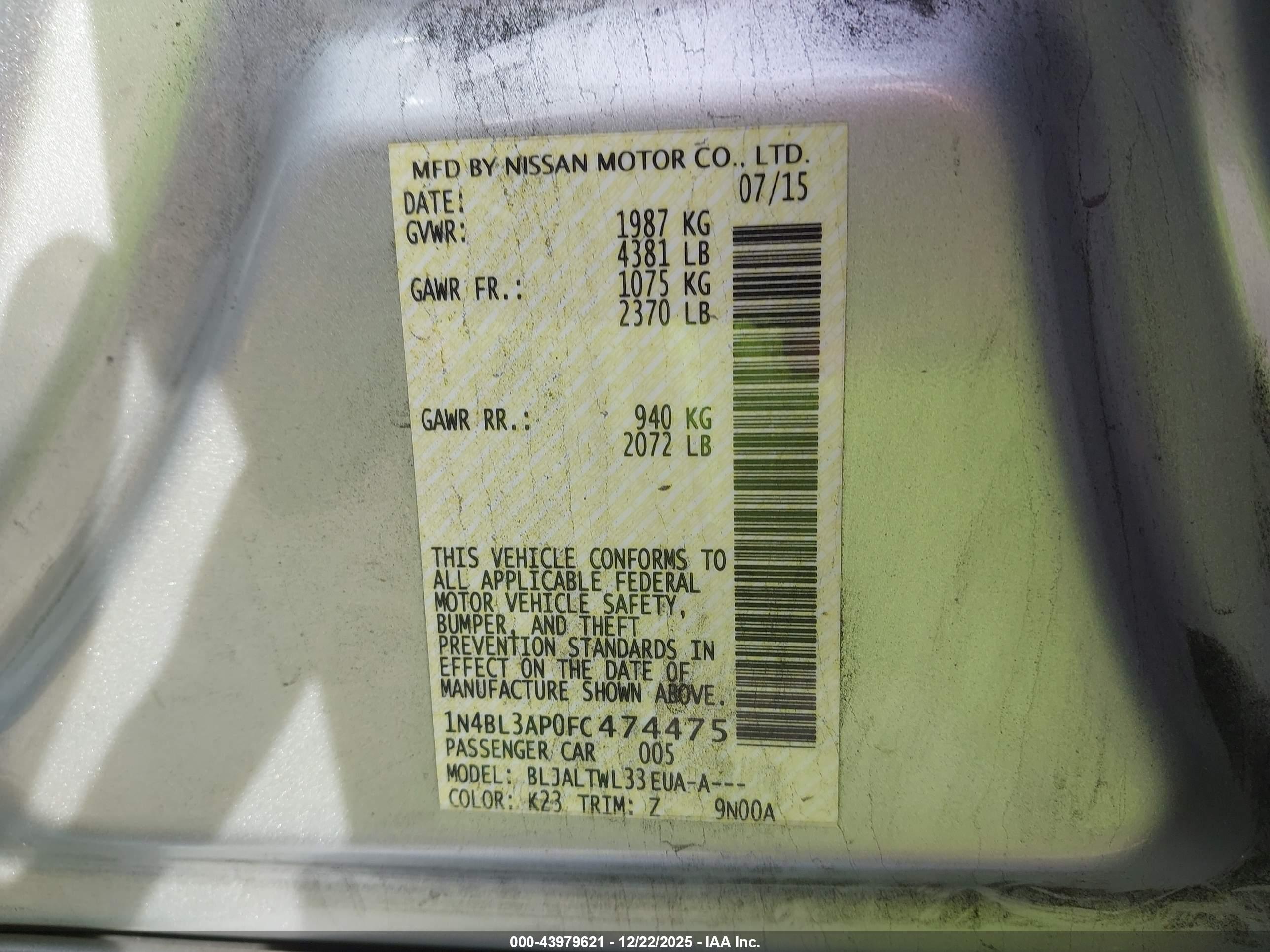 NISSAN ALTIMA image 9