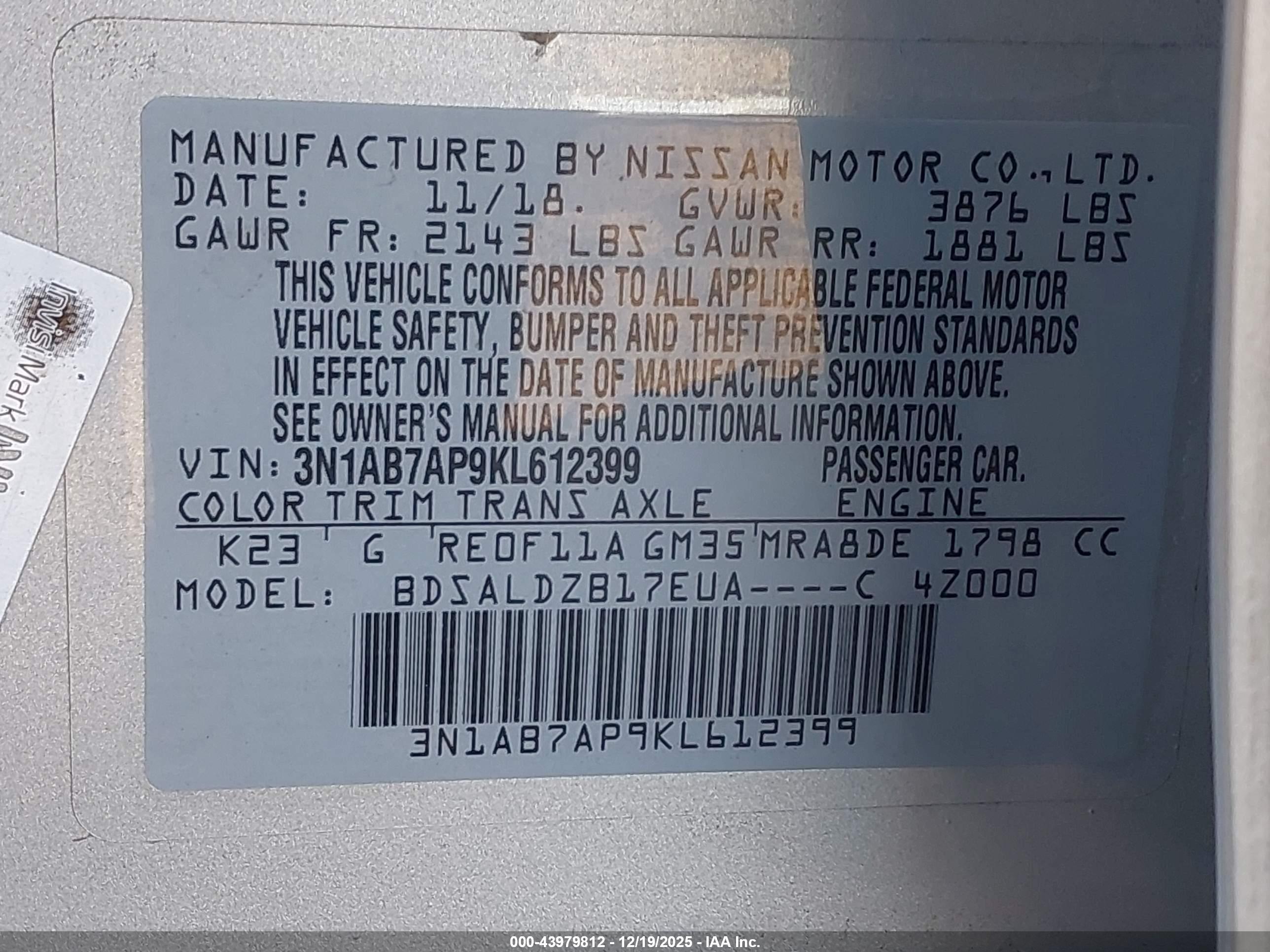 NISSAN SENTRA image 9