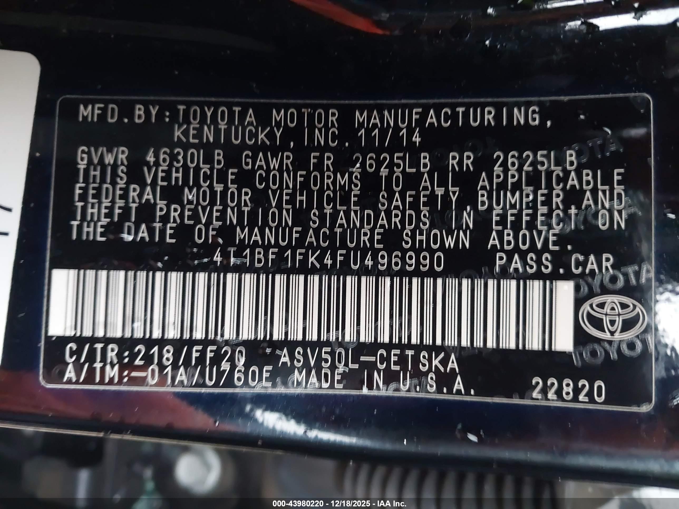 TOYOTA CAMRY image 9