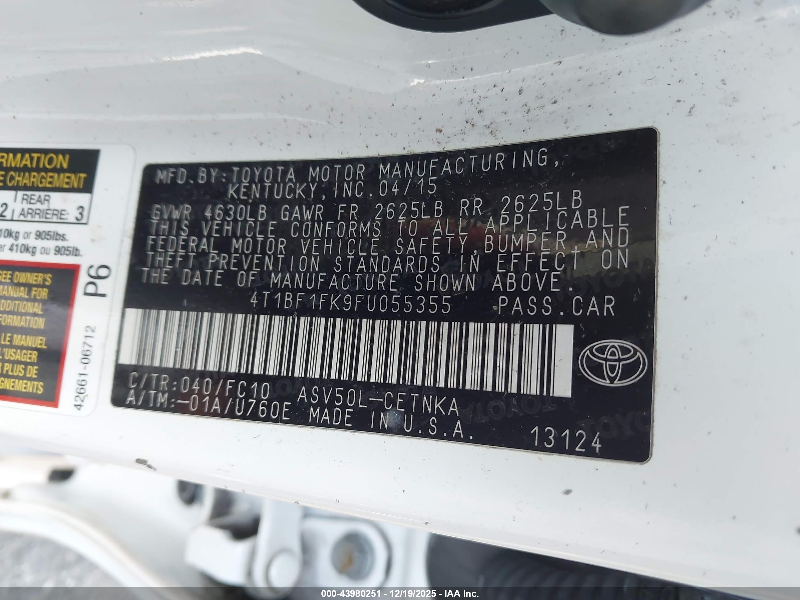 TOYOTA CAMRY image 9