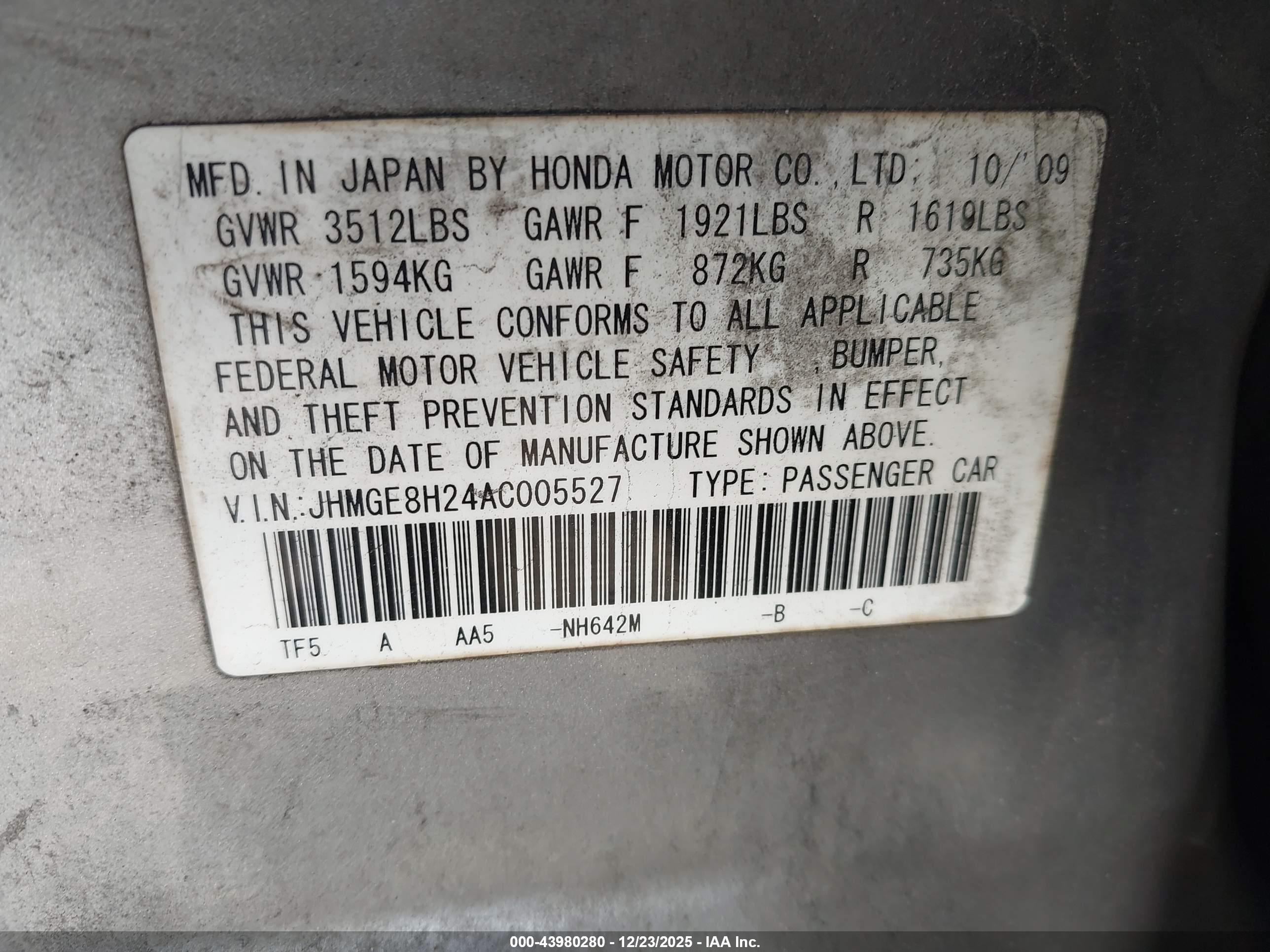 HONDA FIT image 9