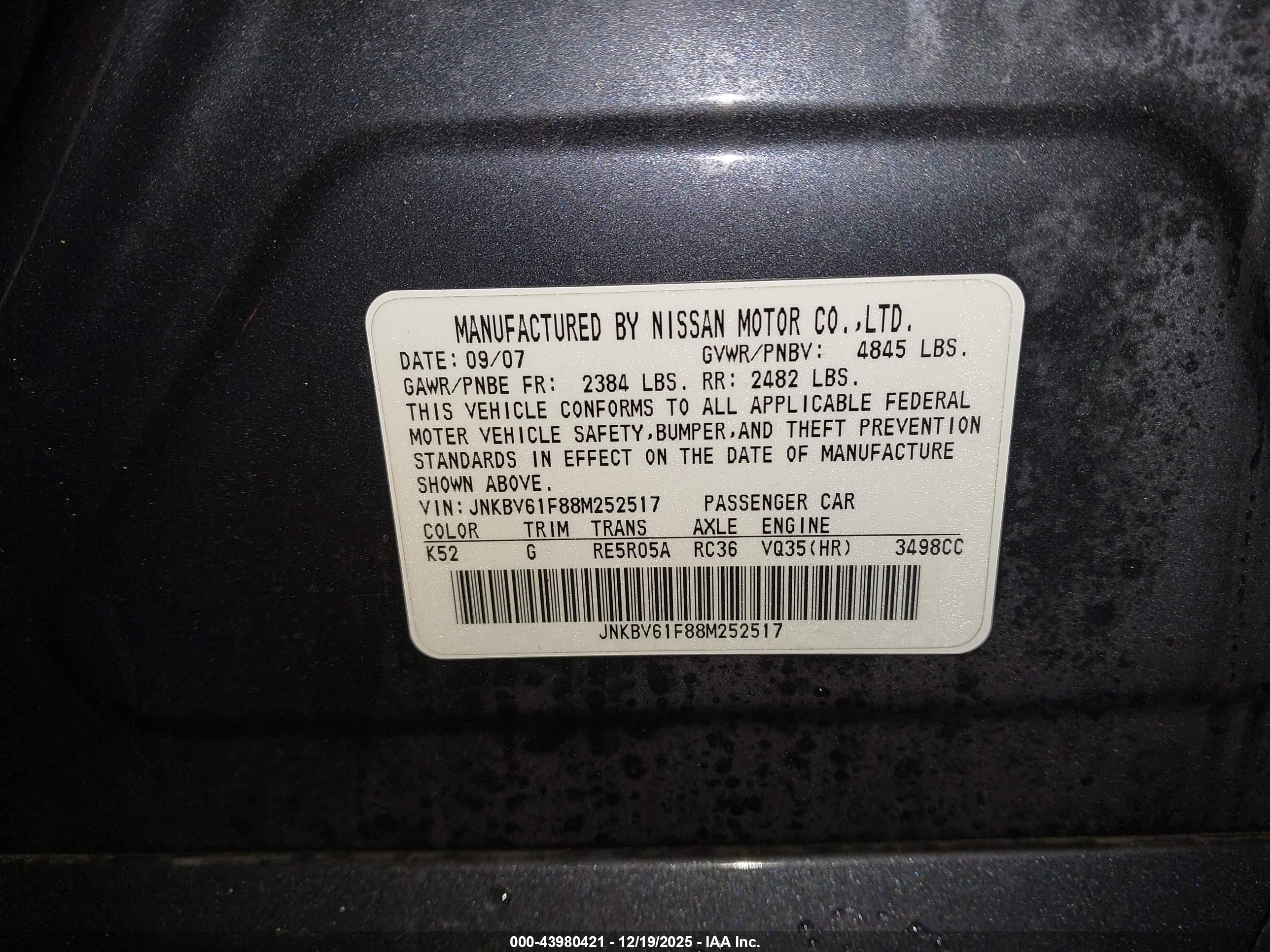 INFINITI G35X image 9