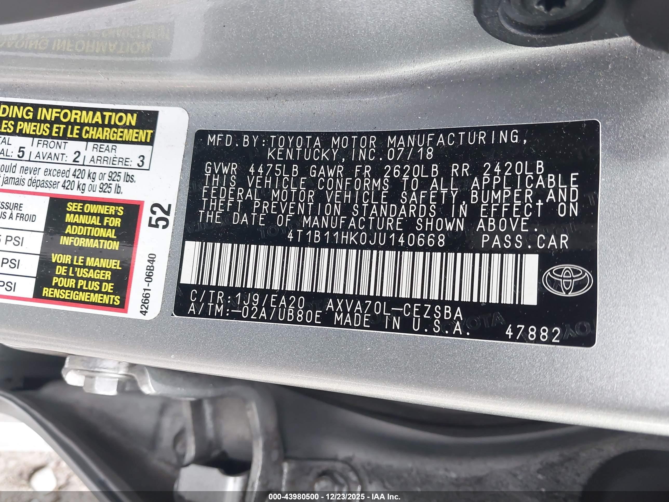 TOYOTA CAMRY image 9