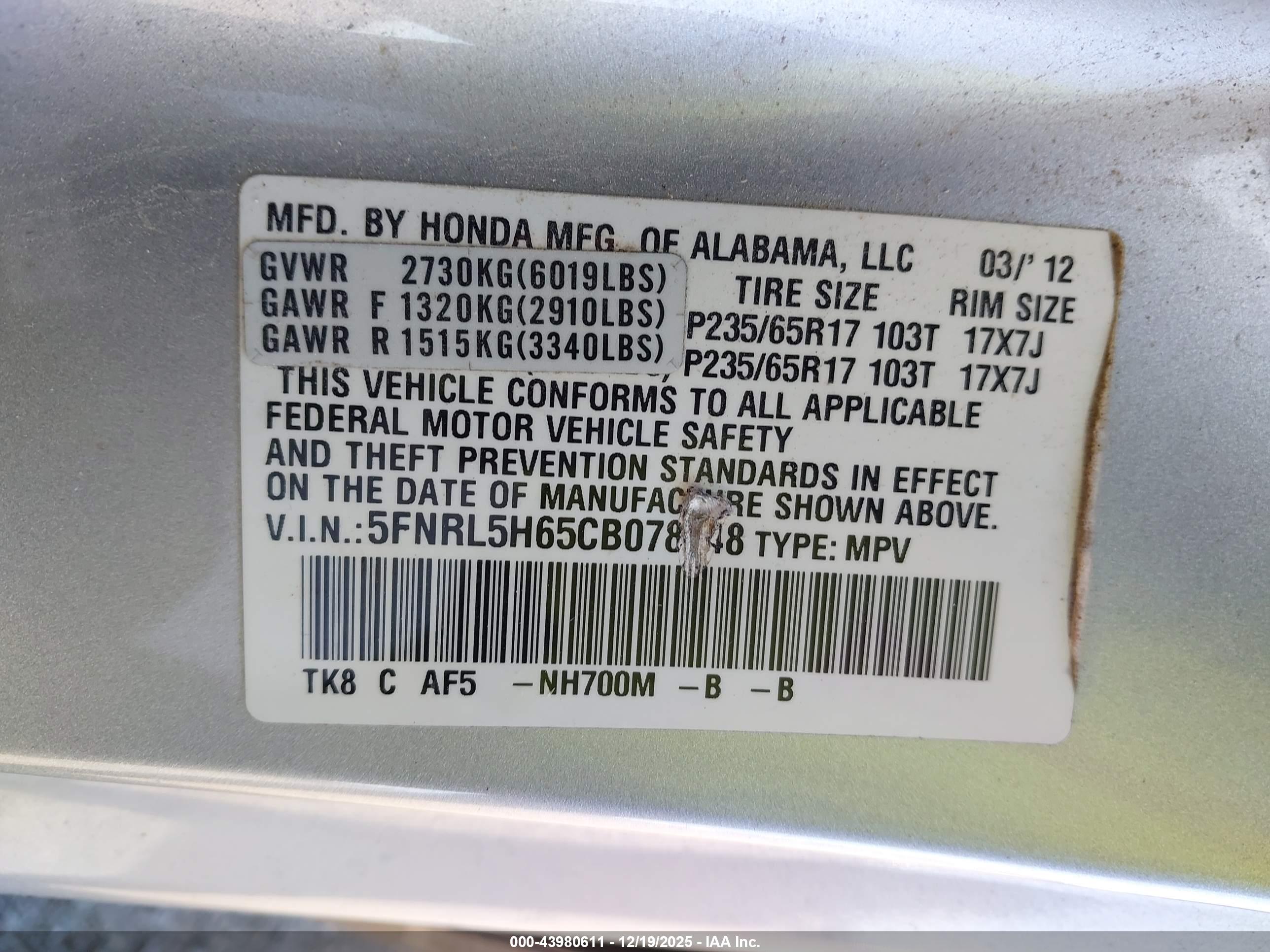 HONDA ODYSSEY image 9