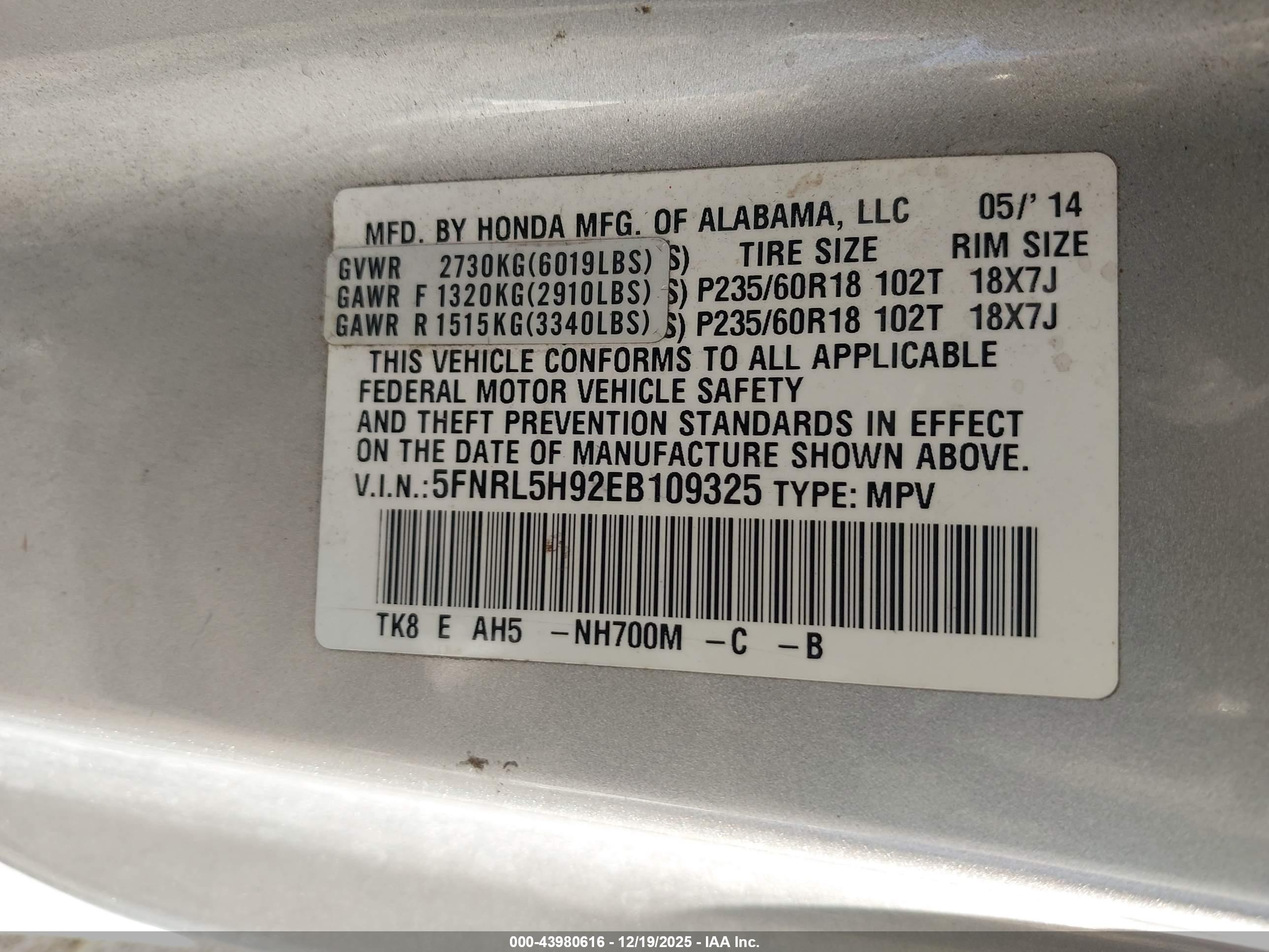 HONDA ODYSSEY image 9