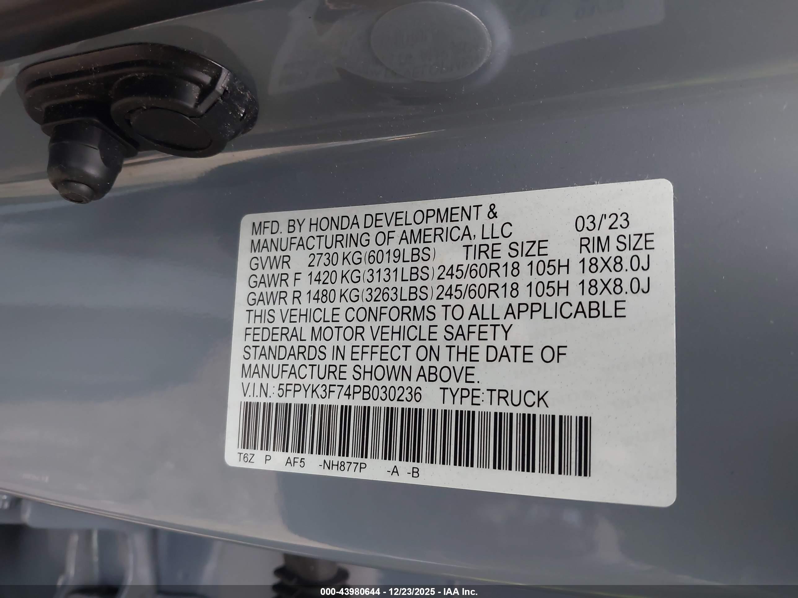 HONDA RIDGELINE image 9