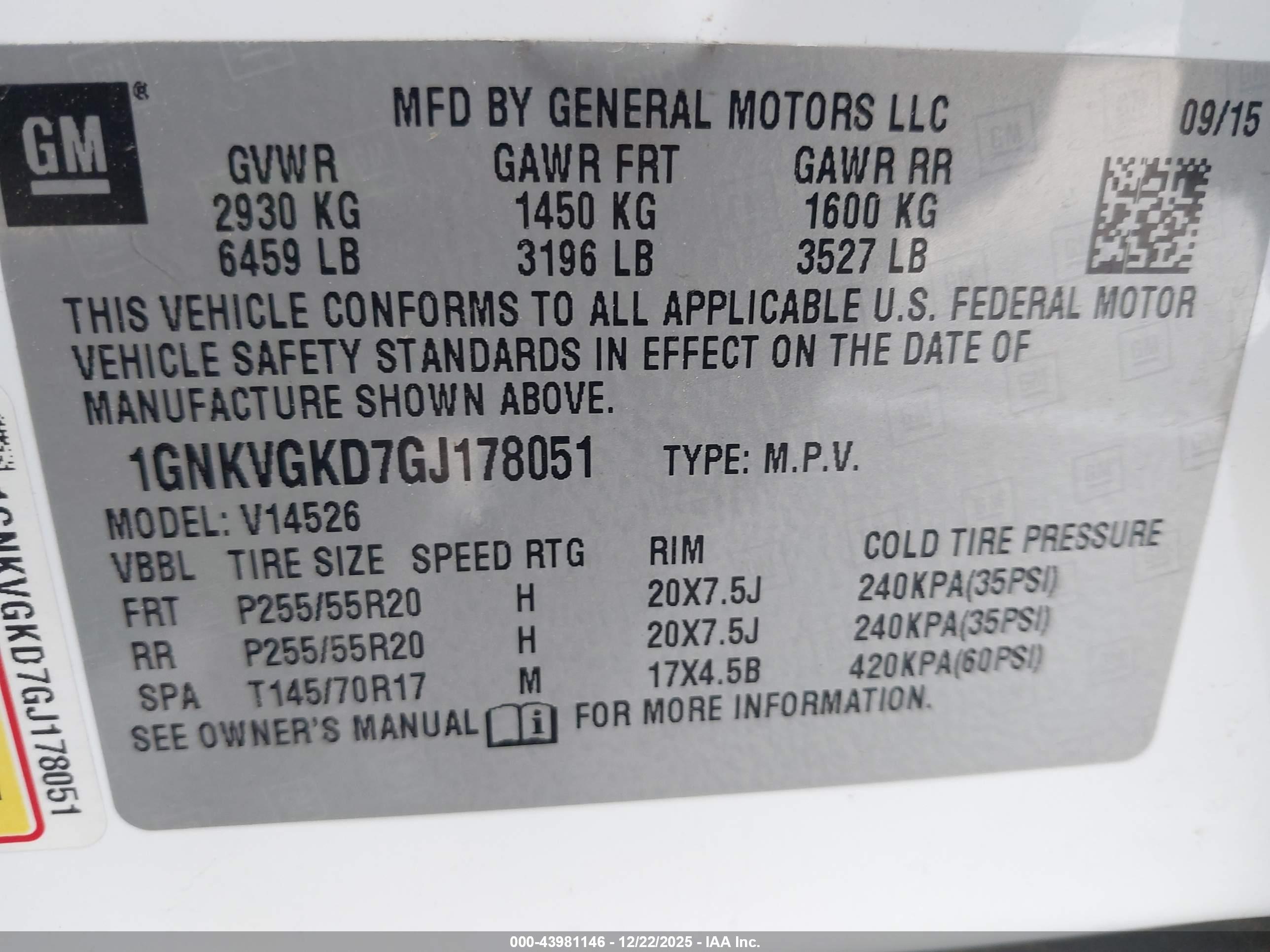 CHEVROLET TRAVERSE image 9