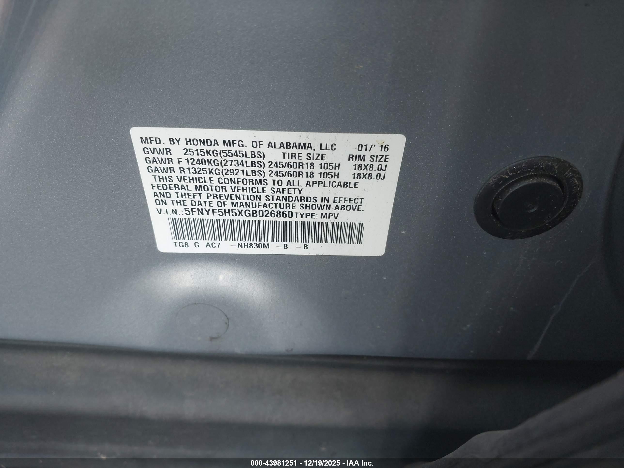 HONDA PILOT image 9