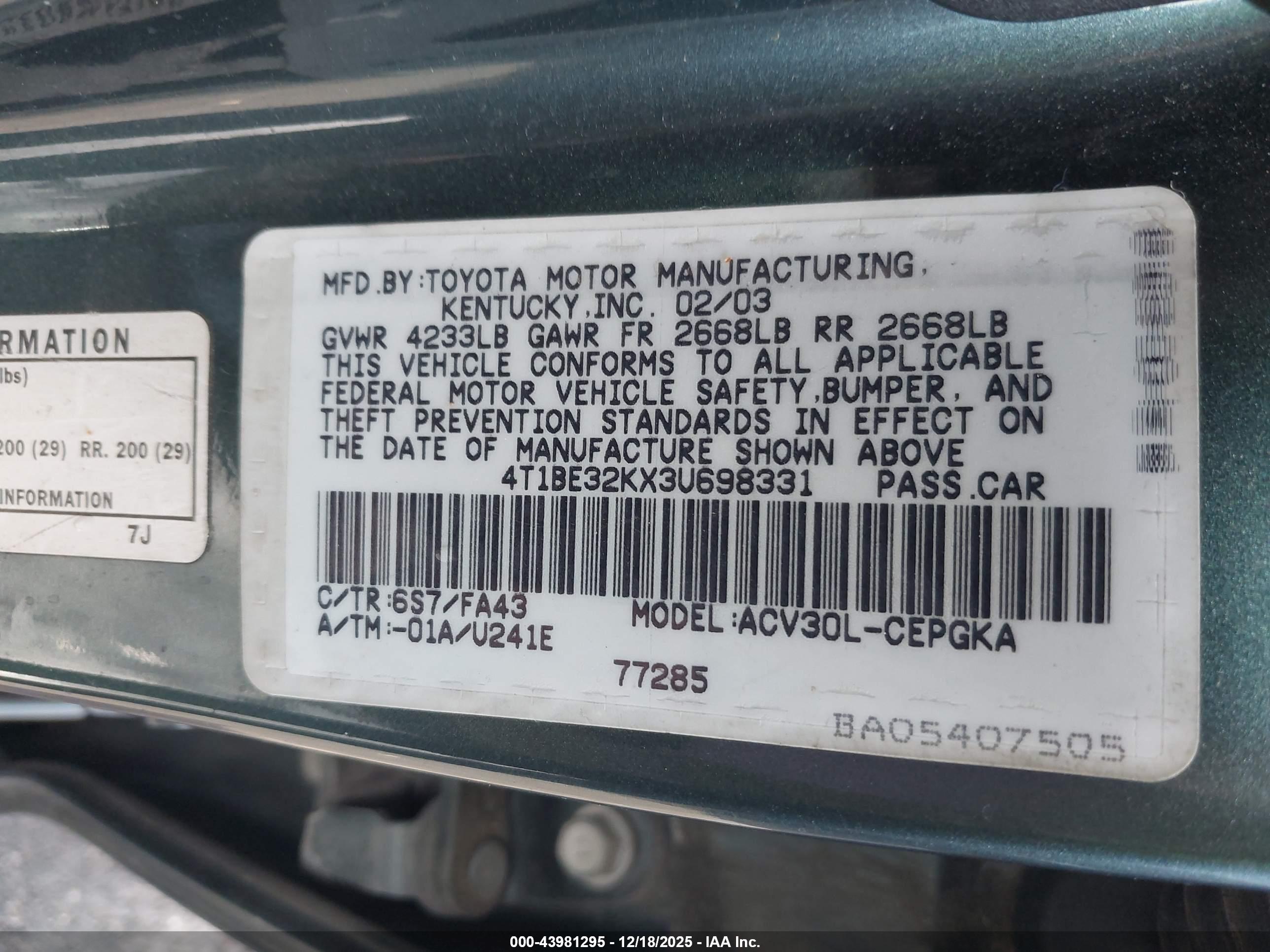 TOYOTA CAMRY image 9