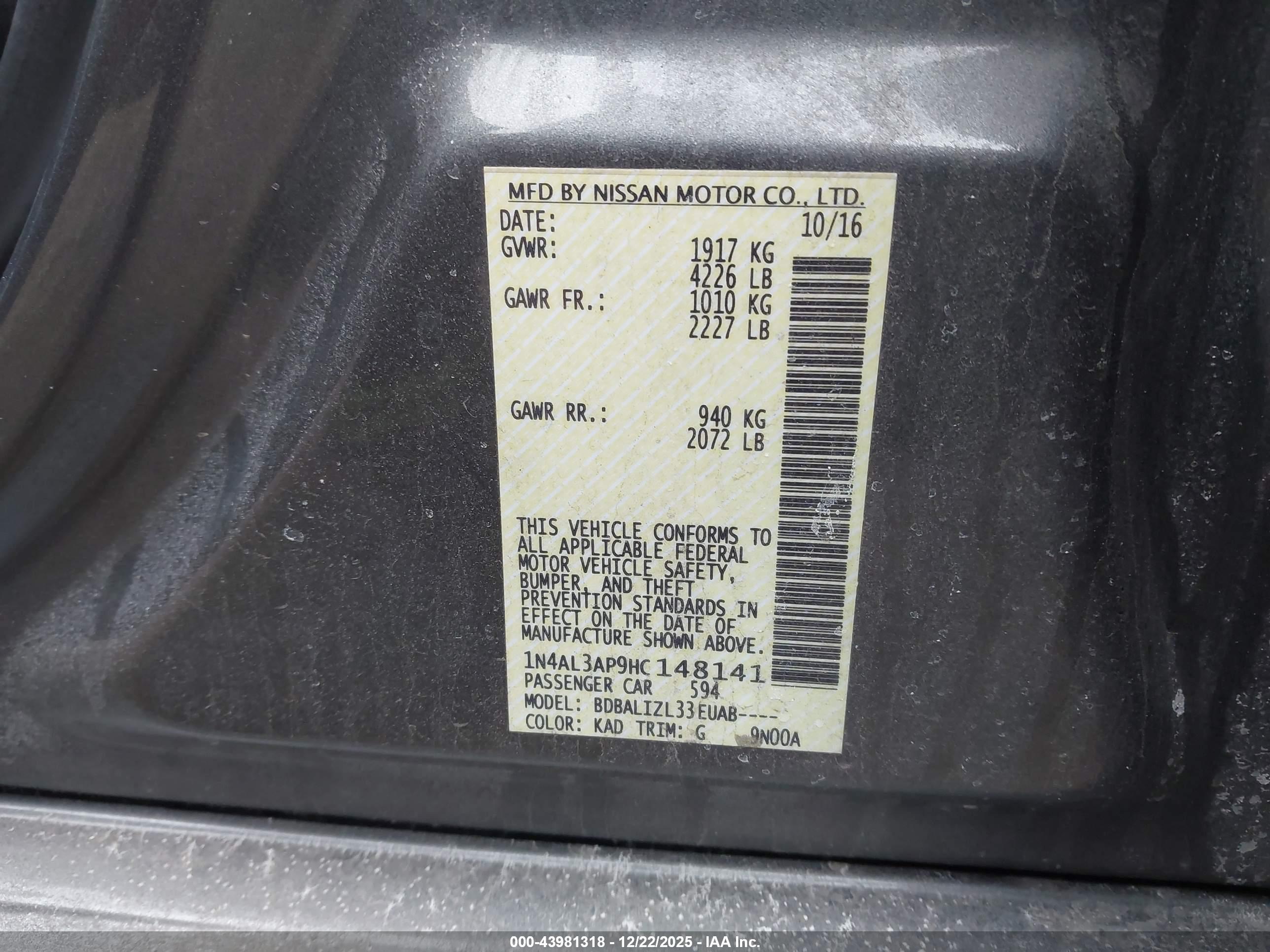 NISSAN ALTIMA image 9
